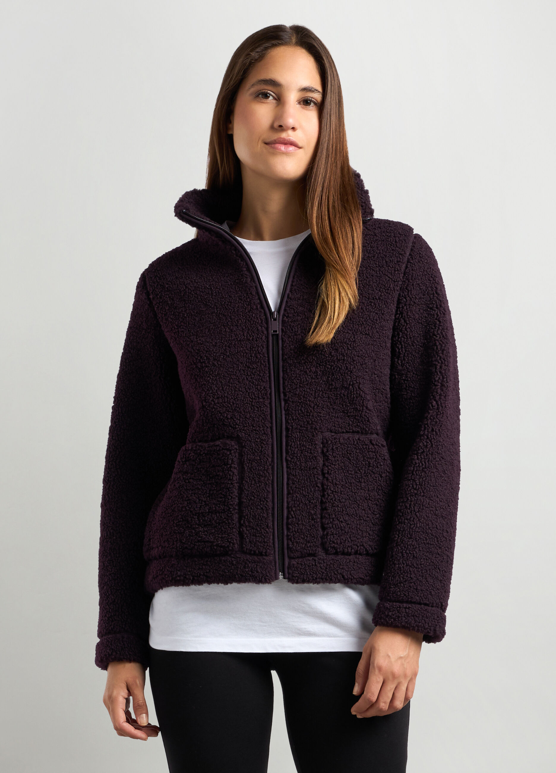Giacca in sherpa full zip donna_0