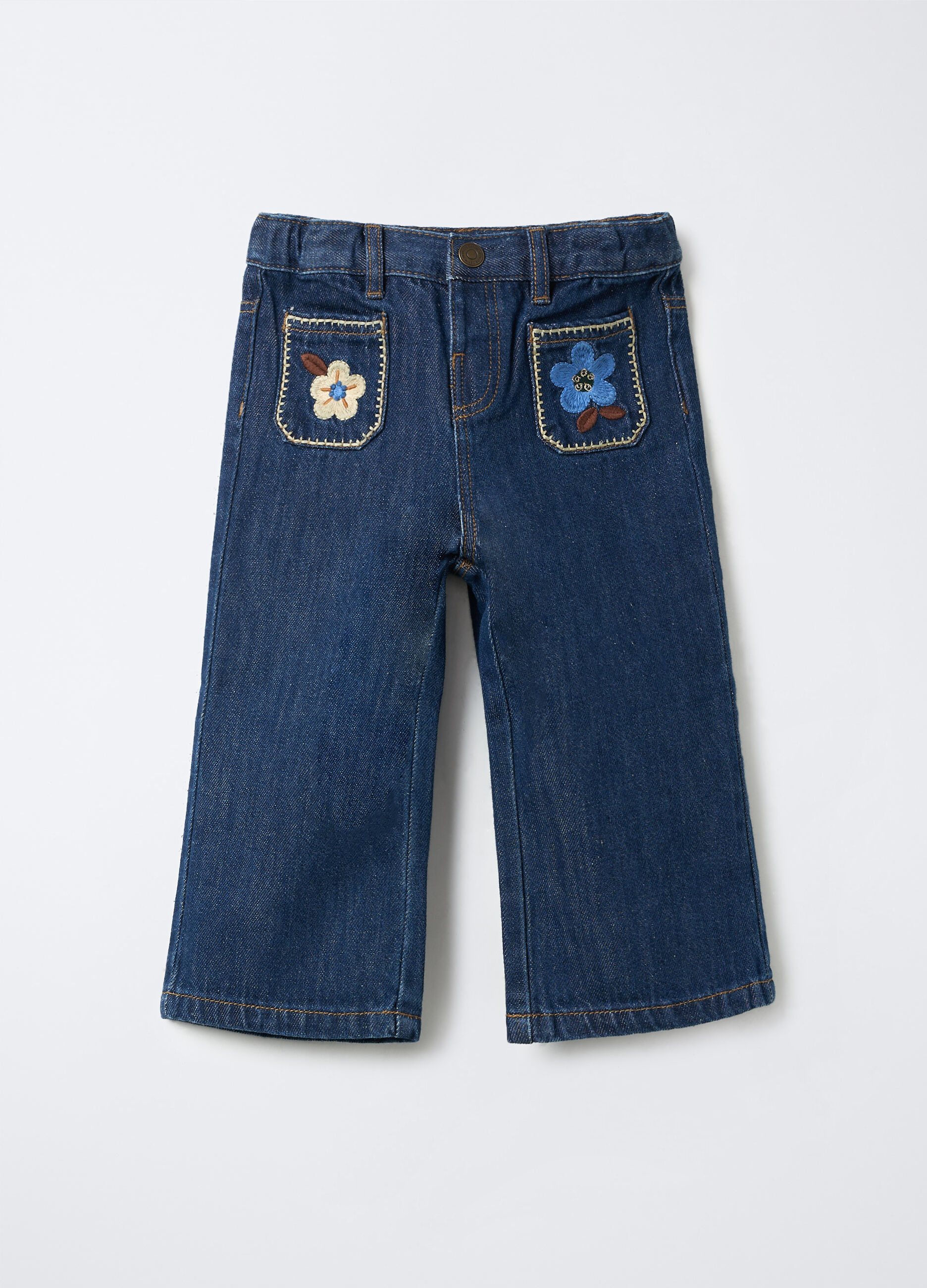 Pantaloni in denim di cotone misto Lyocell Marine Fit bimba_0