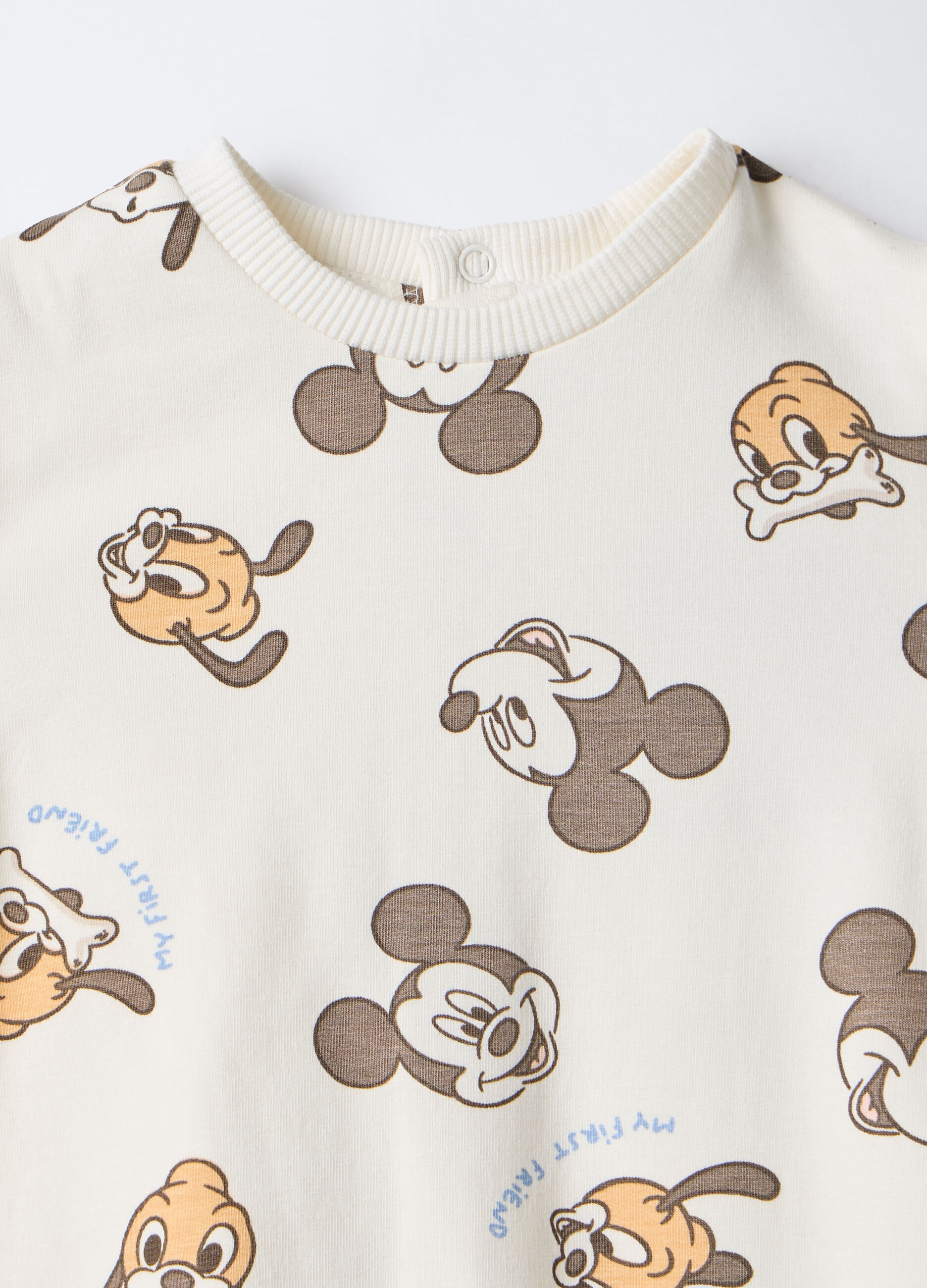 Set Disney in felpa di cotone stretch neonato_3