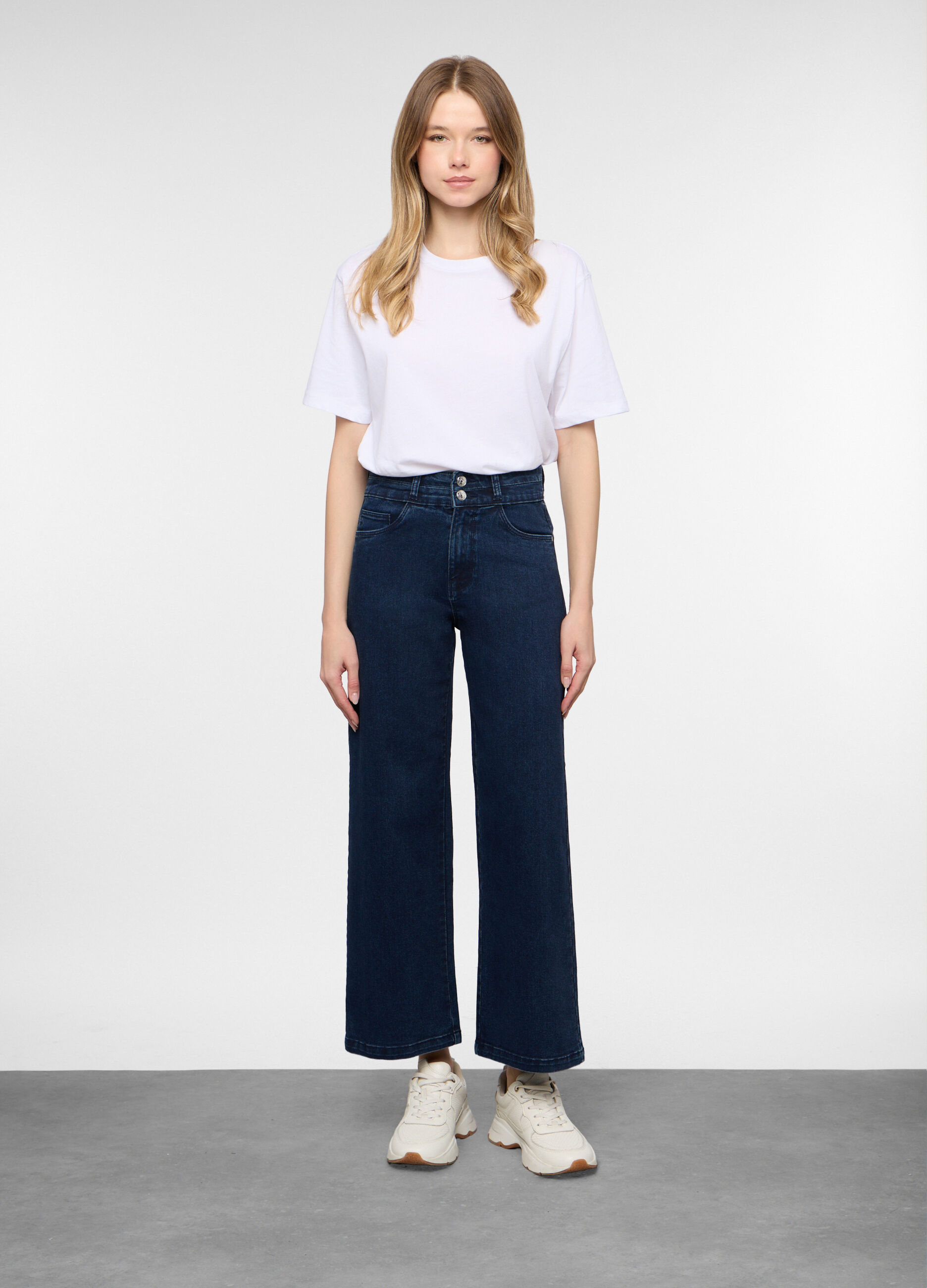 5 Tasche fit Culotte in denim stretch donna_0
