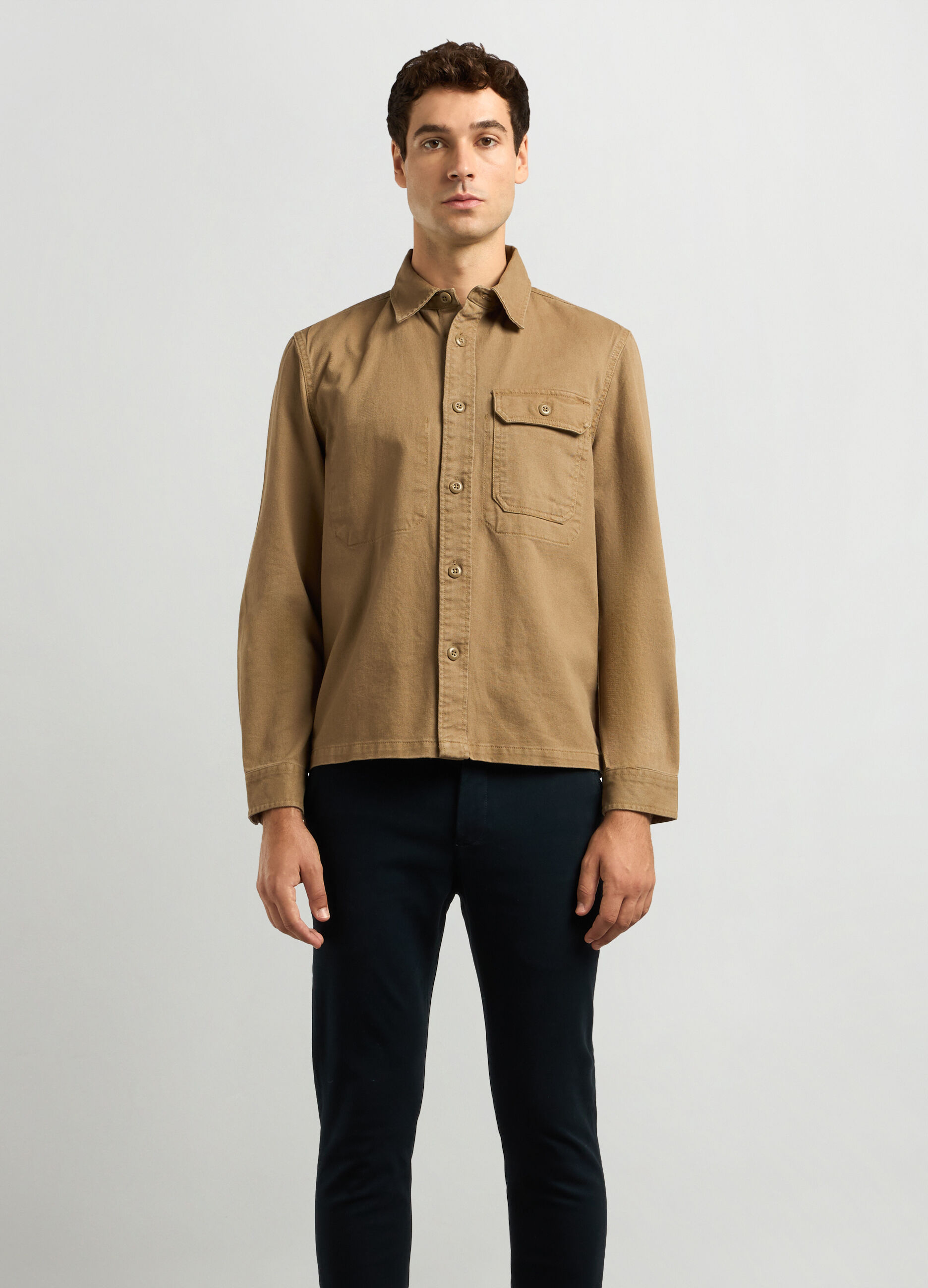 Overshirt in twill di cotone uomo_0
