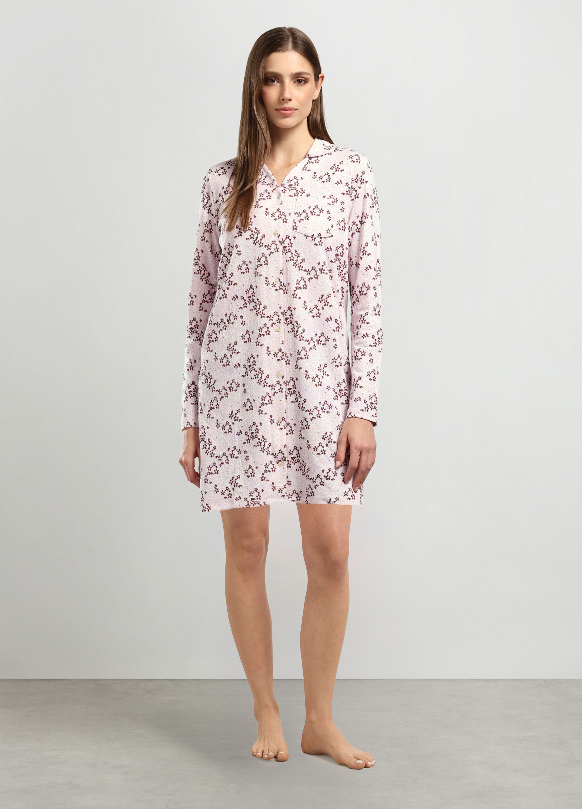Camicia da notte in puro cotone donna_0