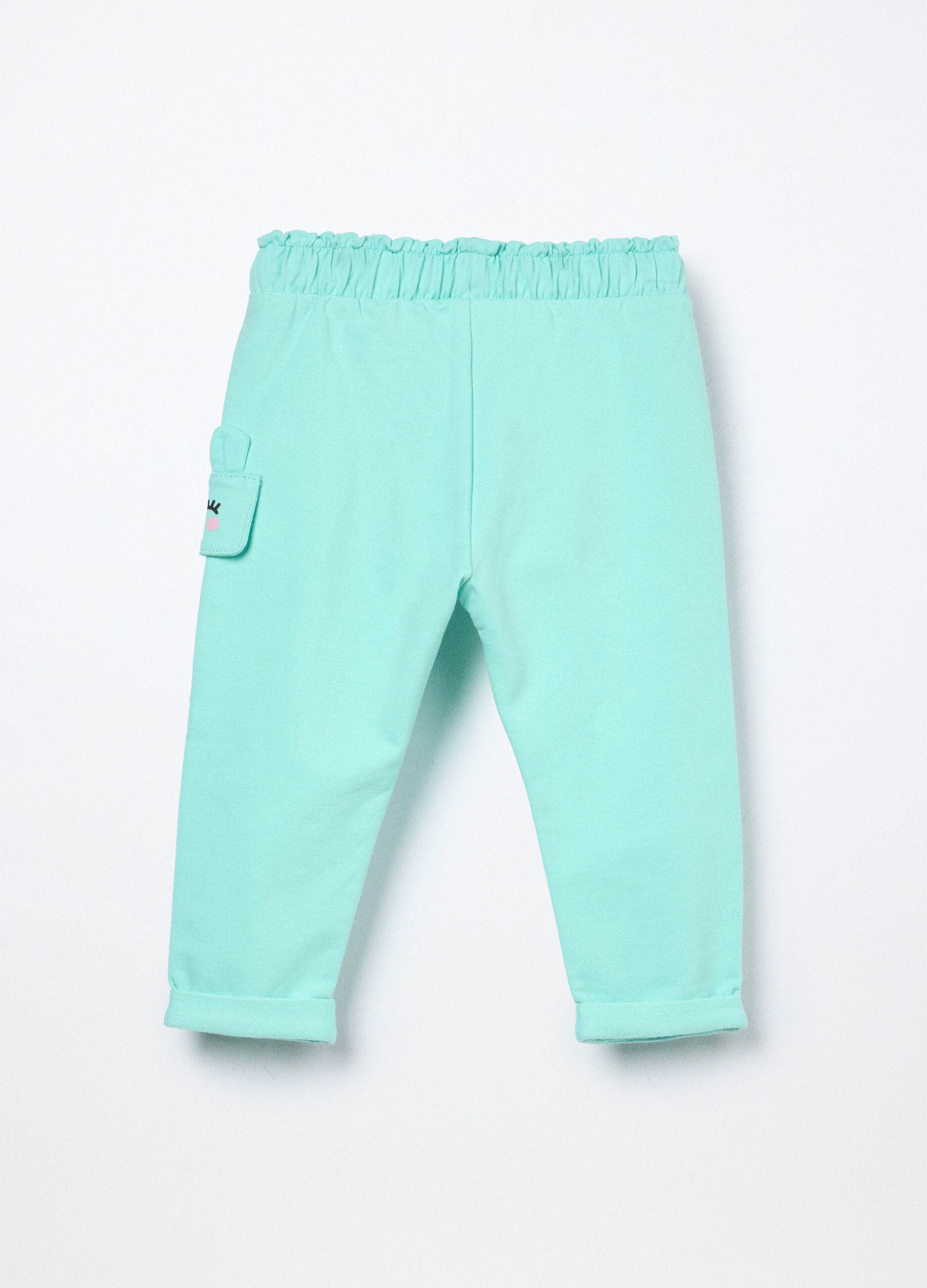 Jogger in french terry di cotone stretch neonata_1