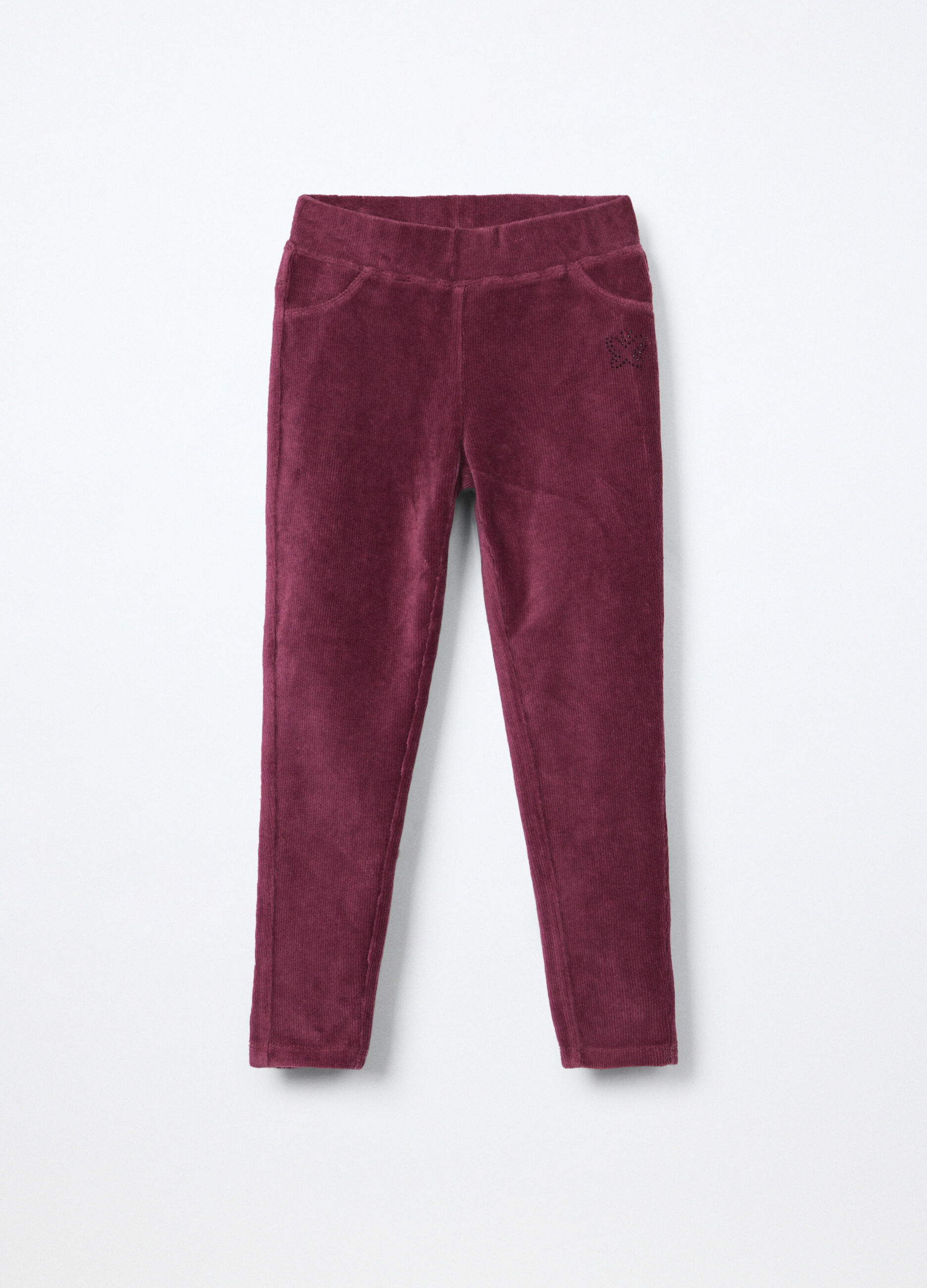 Treggings in costina velour bambina_0
