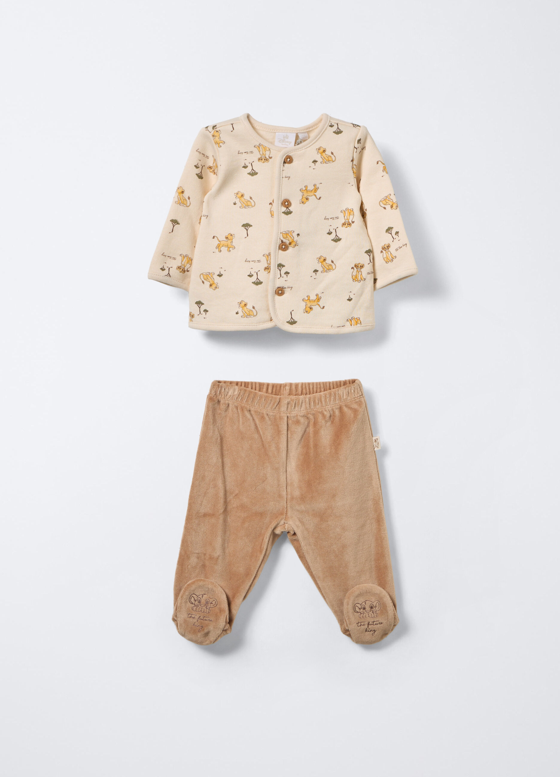 Set Disney velour di puro cotone neonato_0