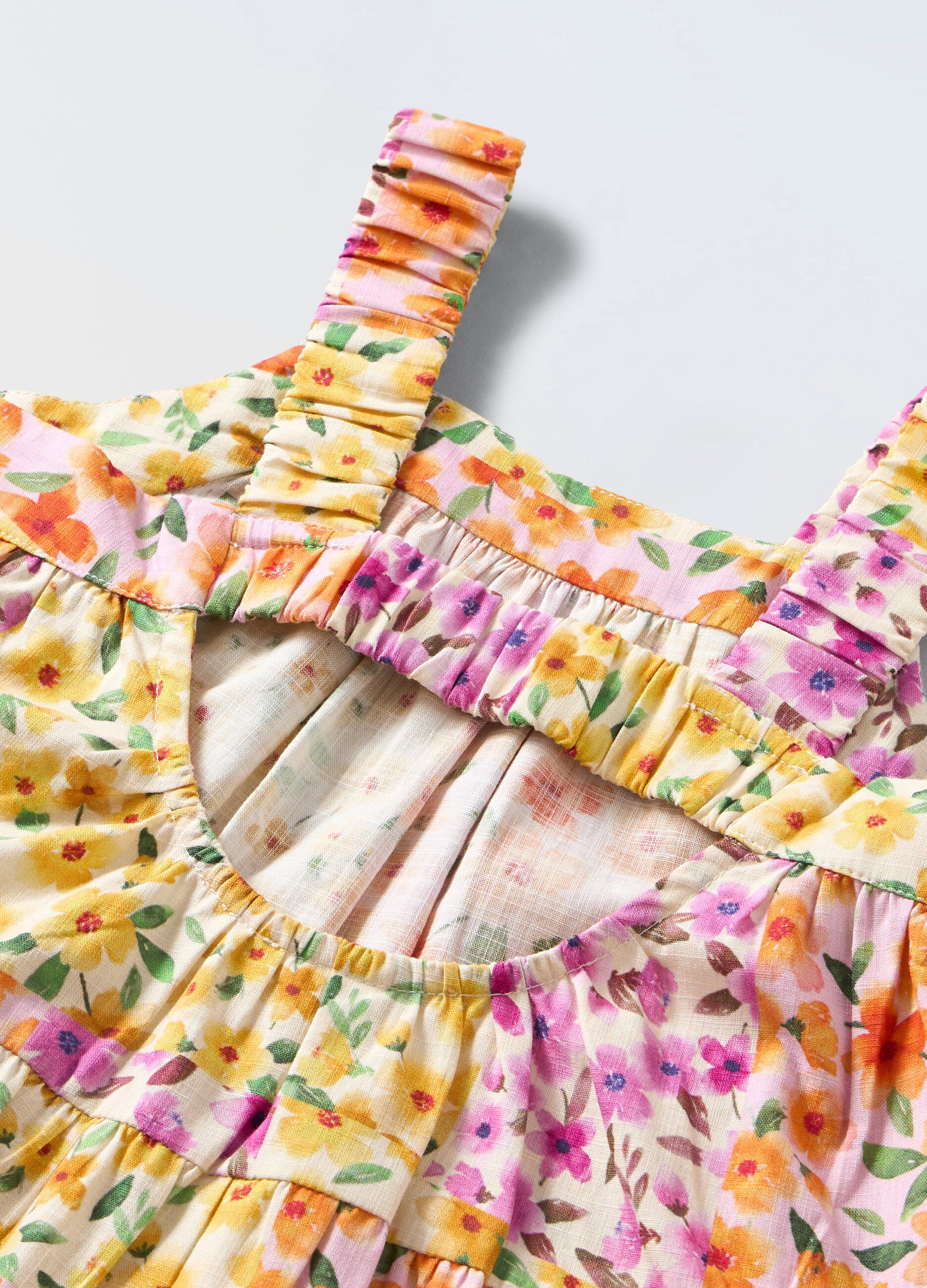 Vestito floreale in puro cotone bambina_1