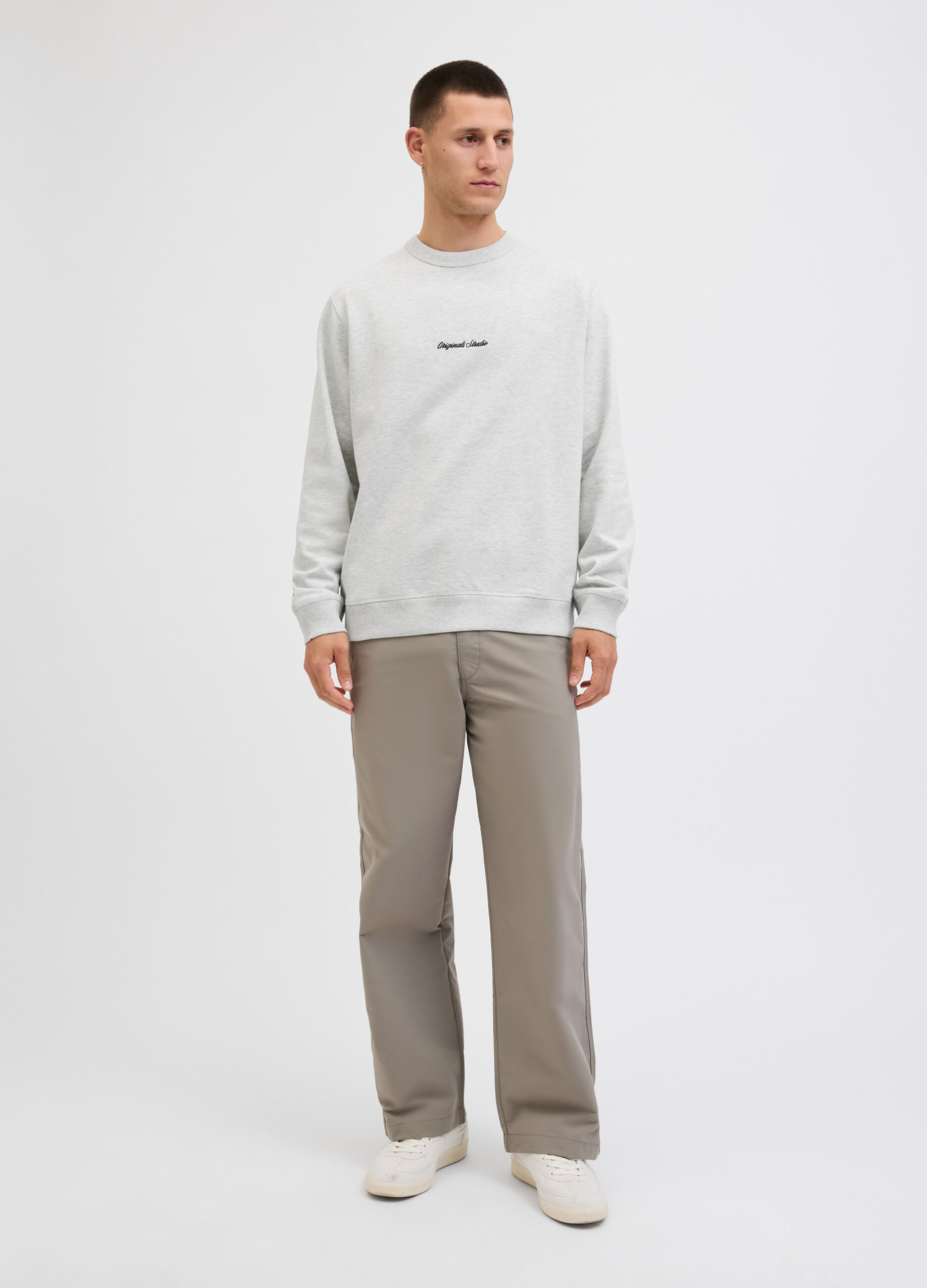 Felpa girocollo  oversize con logo uomo_2