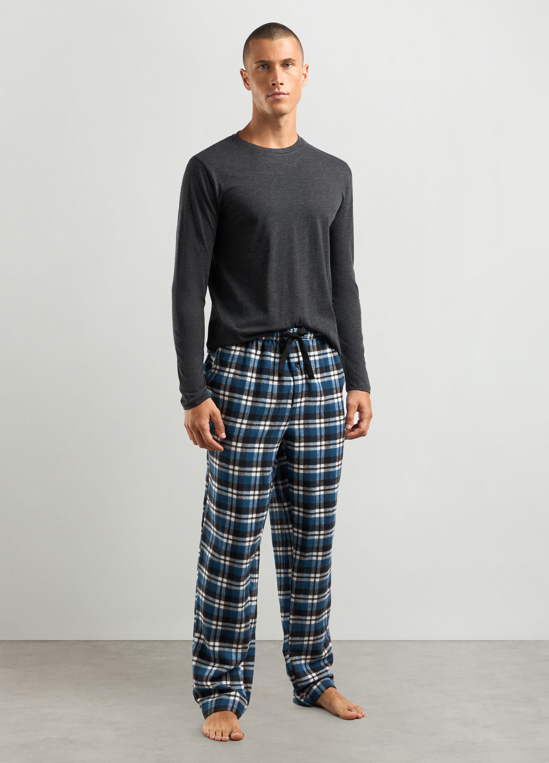 Pantaloni pigiama lunghi in flanella uomo_0