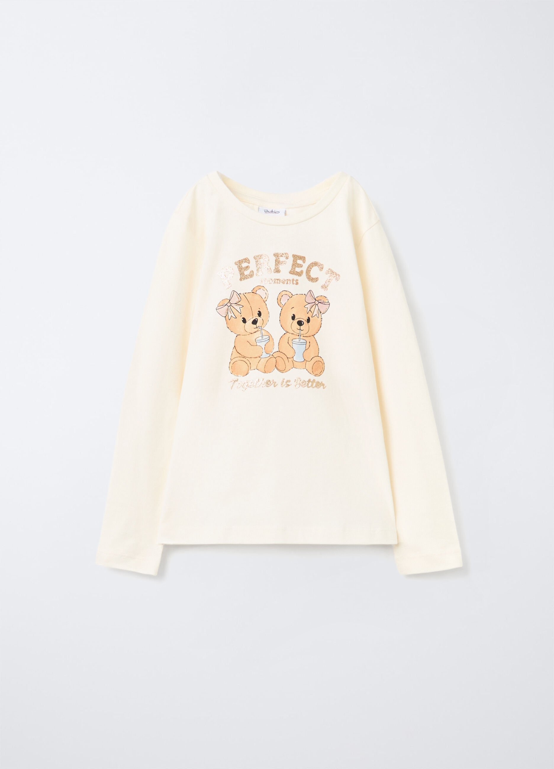 T-shirt in jersey di puro cotone bambina_0