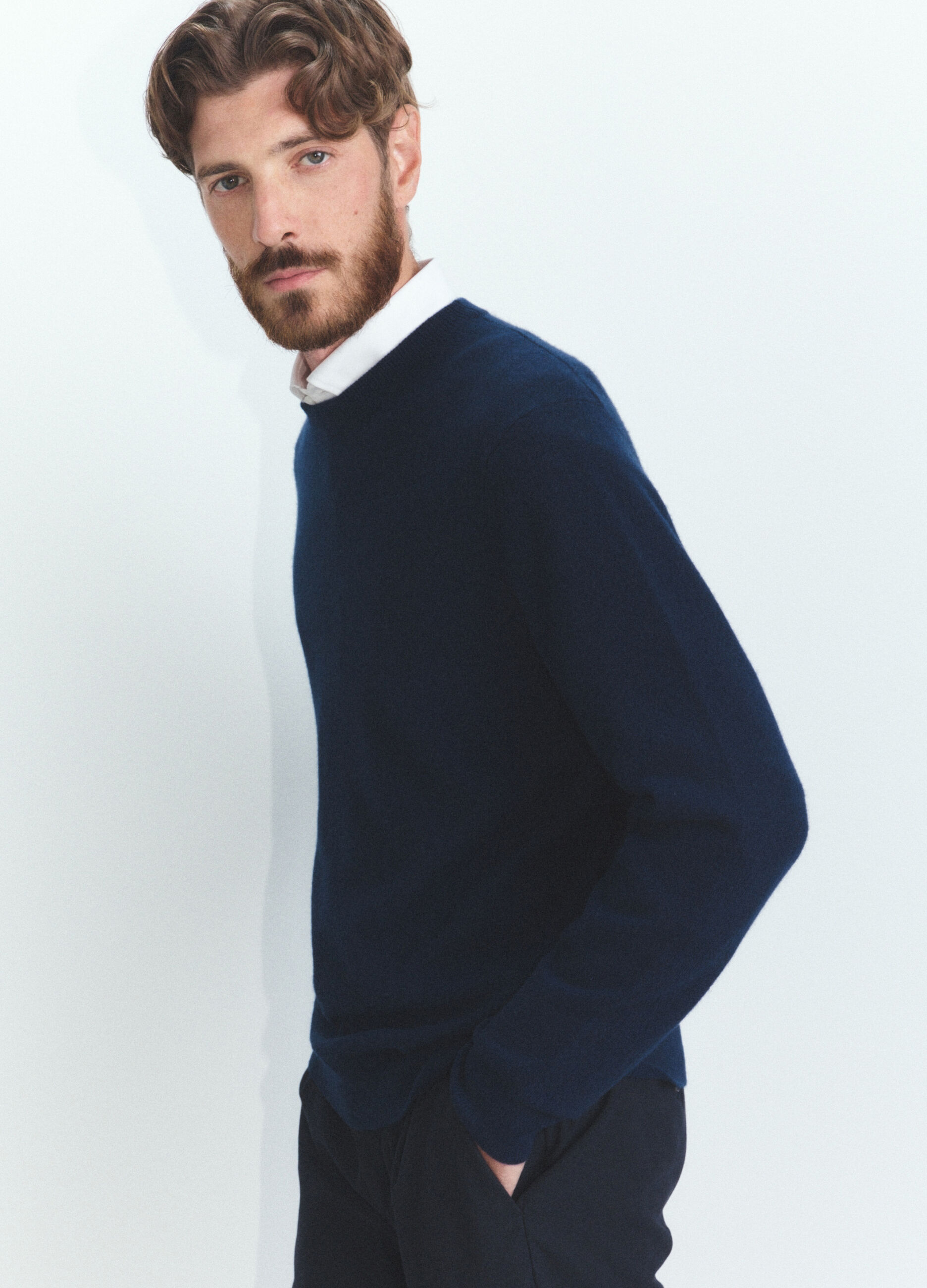 Maglione girocollo in cashmere uomo