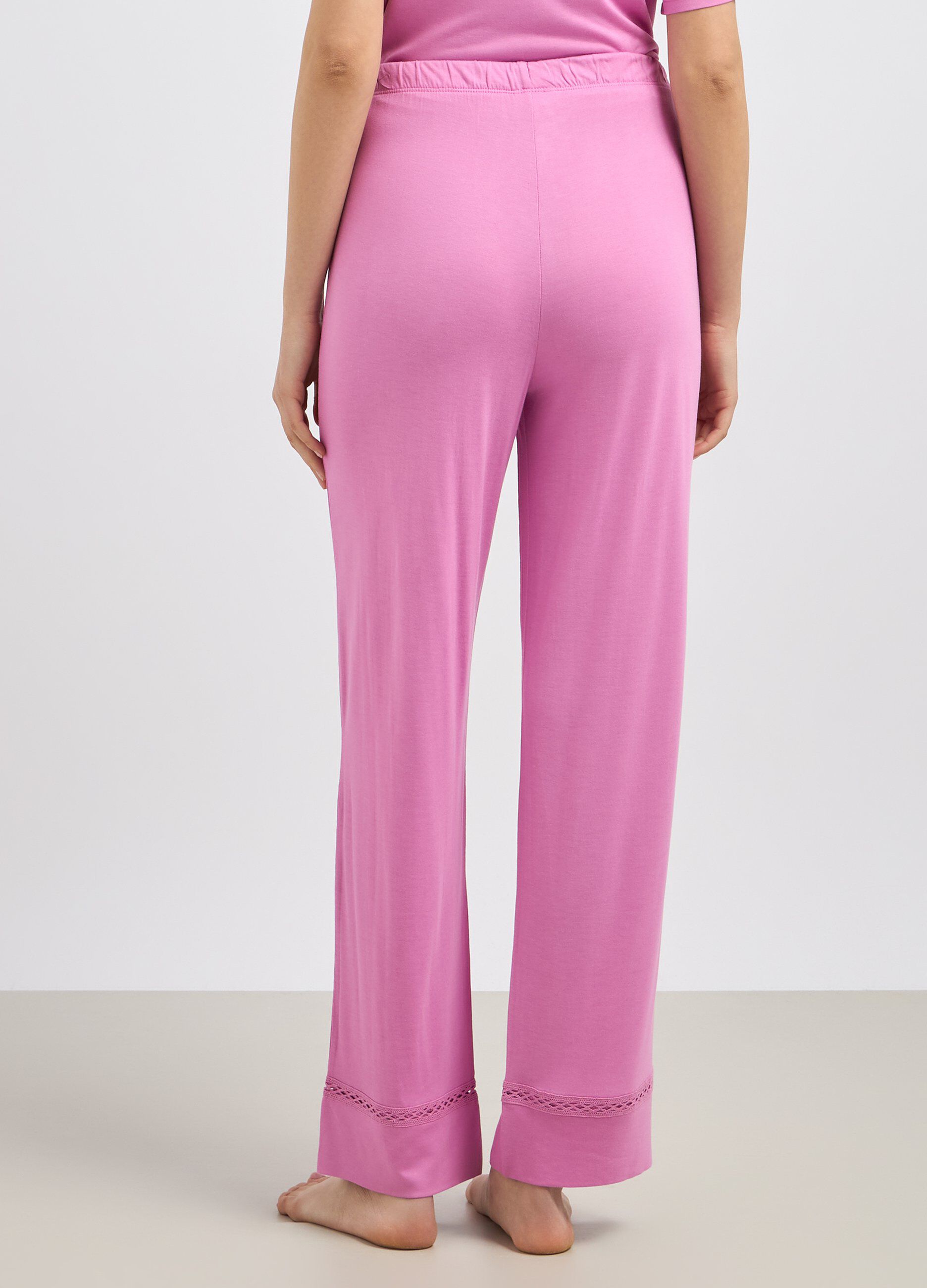 Pantalone lungo pigiama con pizzo donna_1