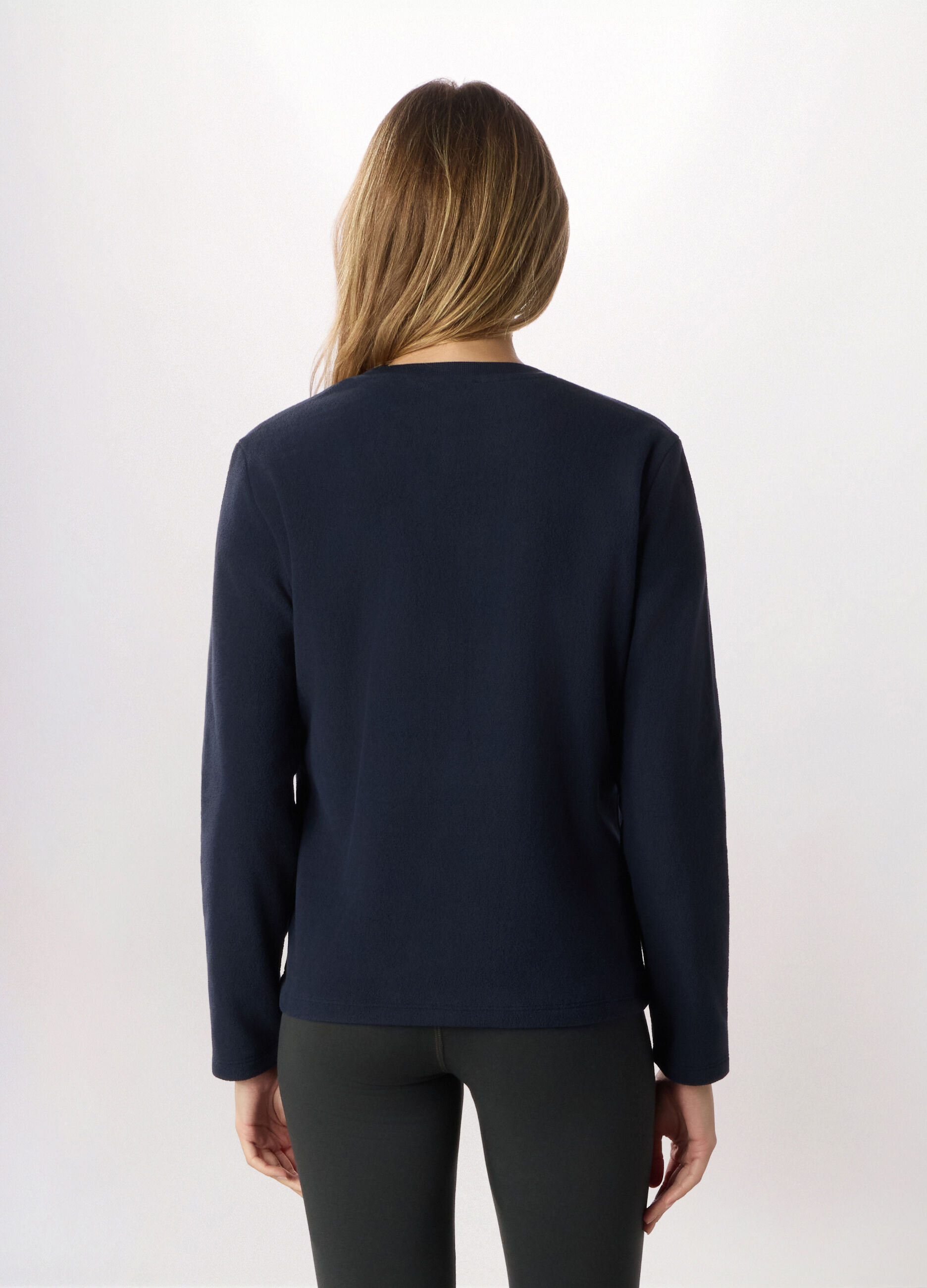 Felpa girocollo in pile donna_1