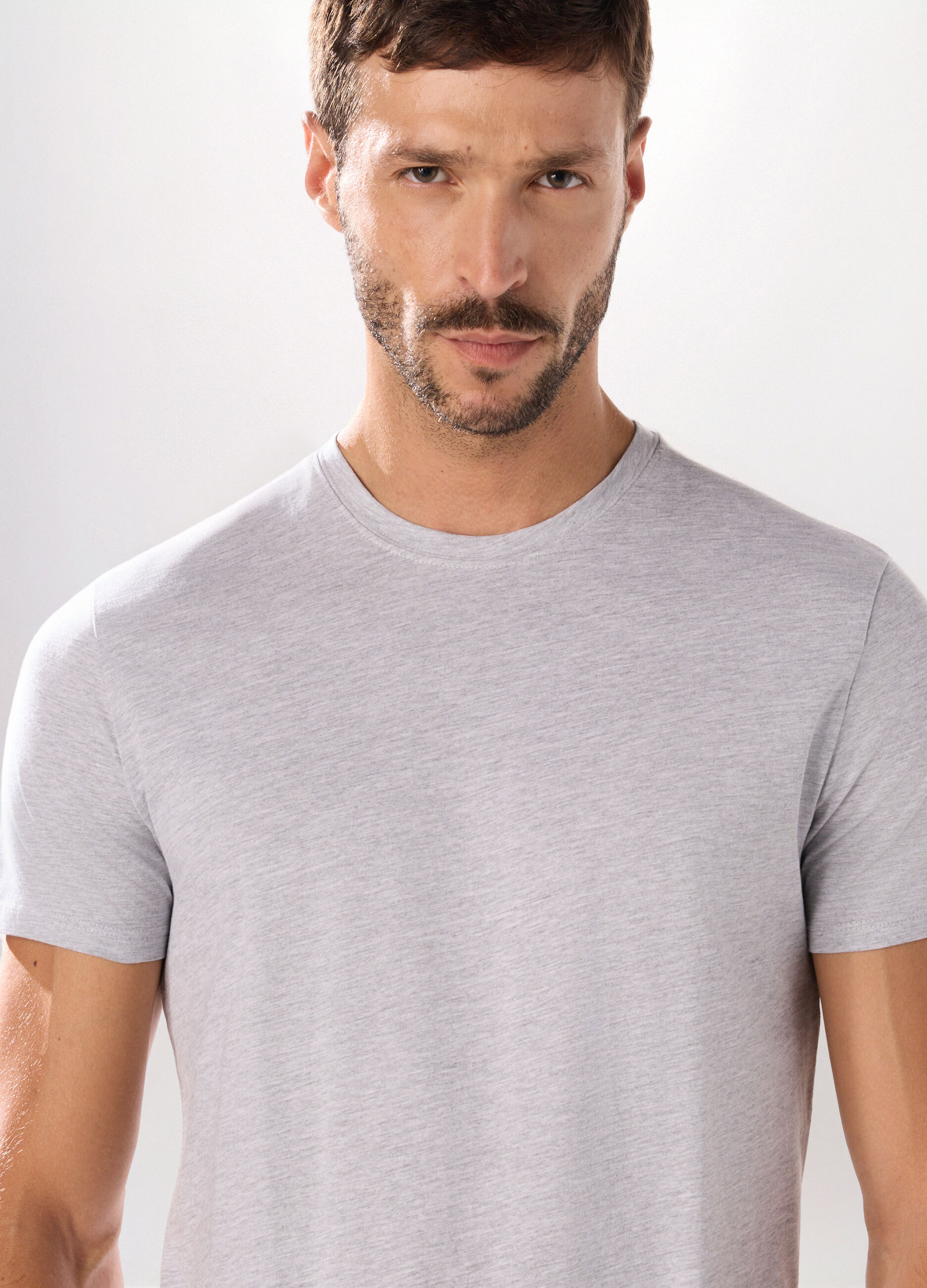 Maglietta intima girocollo in misto cotone uomo_2