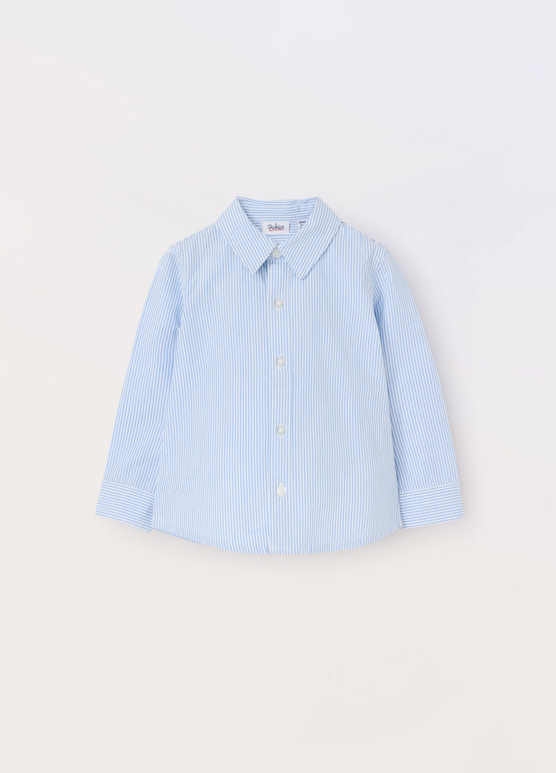 Camicia a righe in puro cotone neonato_0