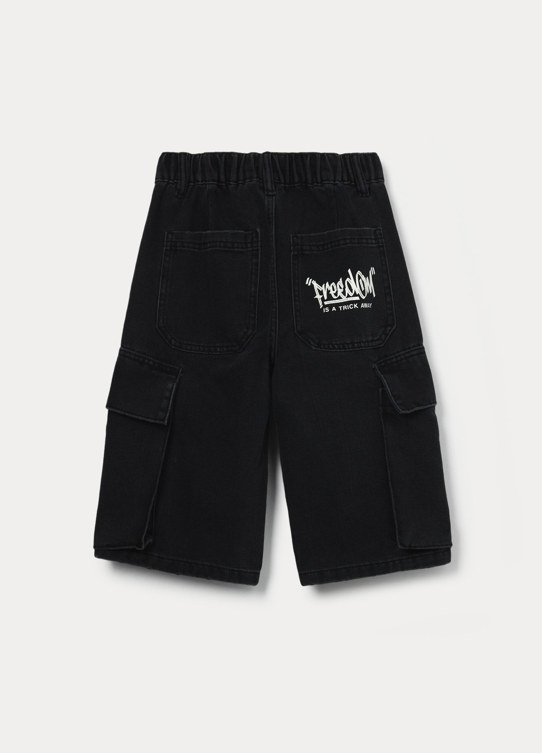 Shorts cargo in denim misto cotone ragazzo