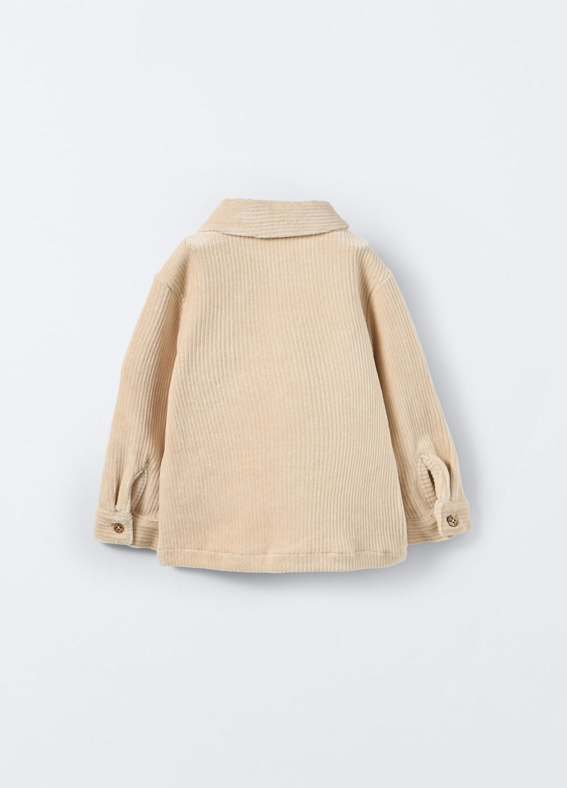 Camicia relaxed fit in ciniglia di cotone stretch bimbo_1