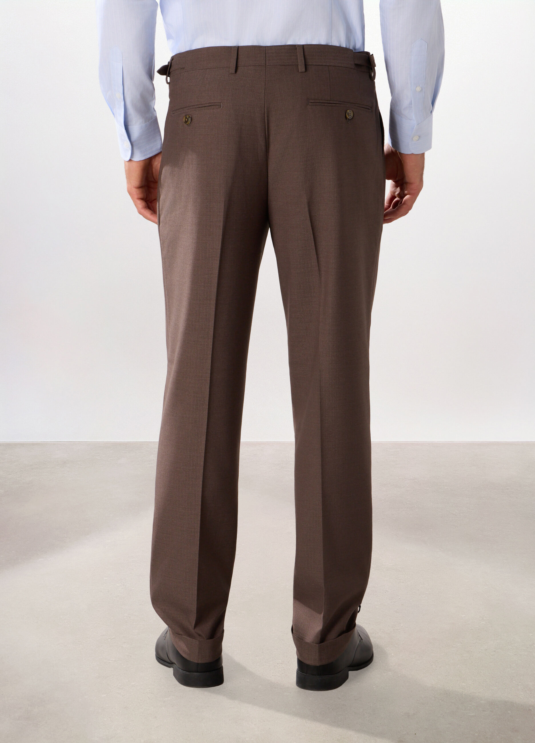 Pantalone regular con motivo a lisca di pesce uomo_1