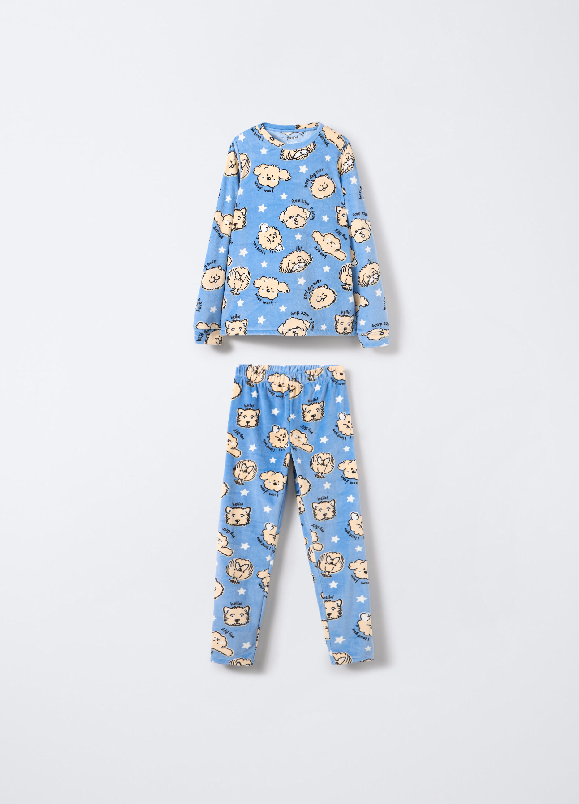 Set pigiama lungo in ciniglia stretch ragazza_0