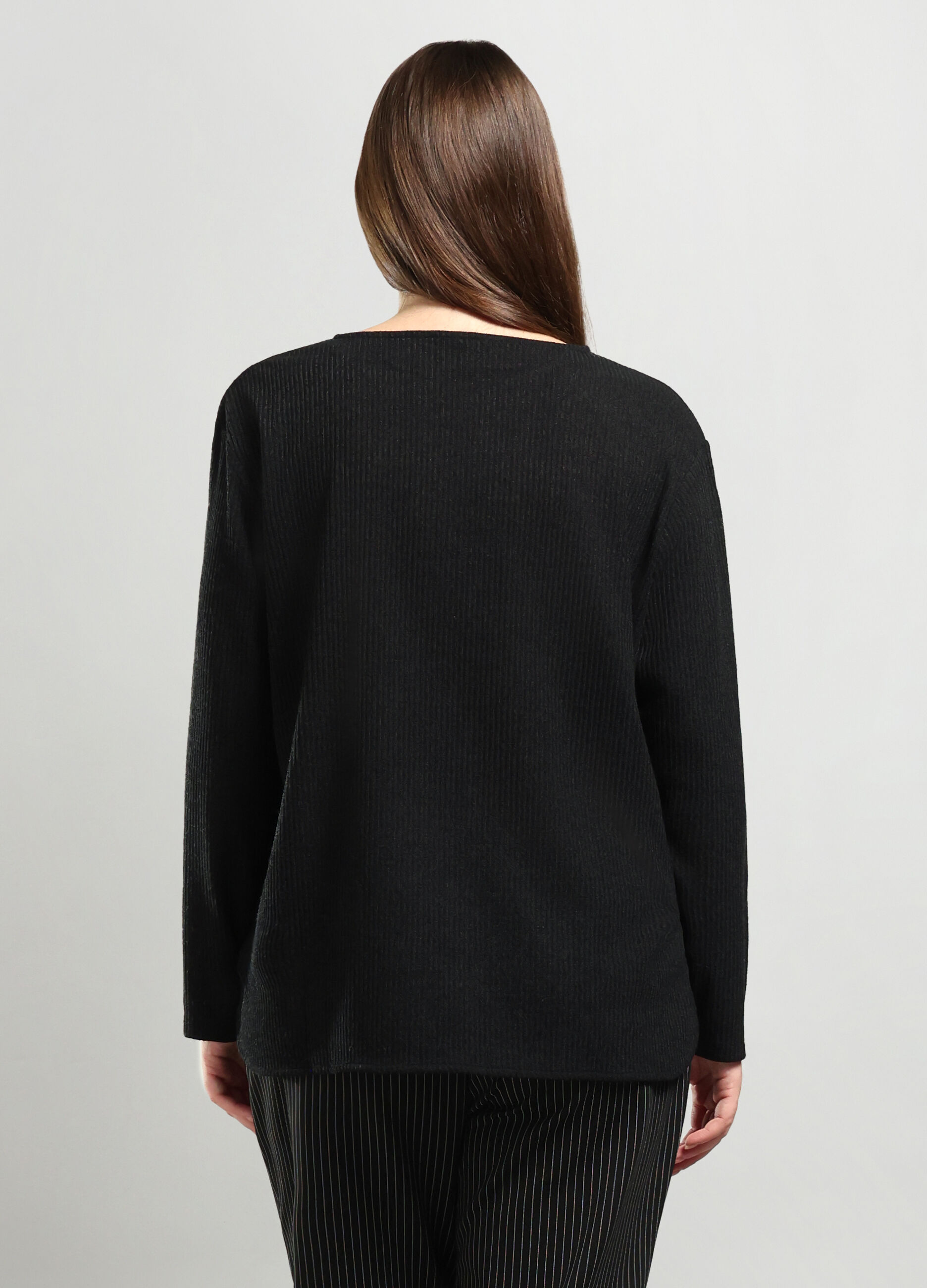 T-shirt in costina donna curvy_1