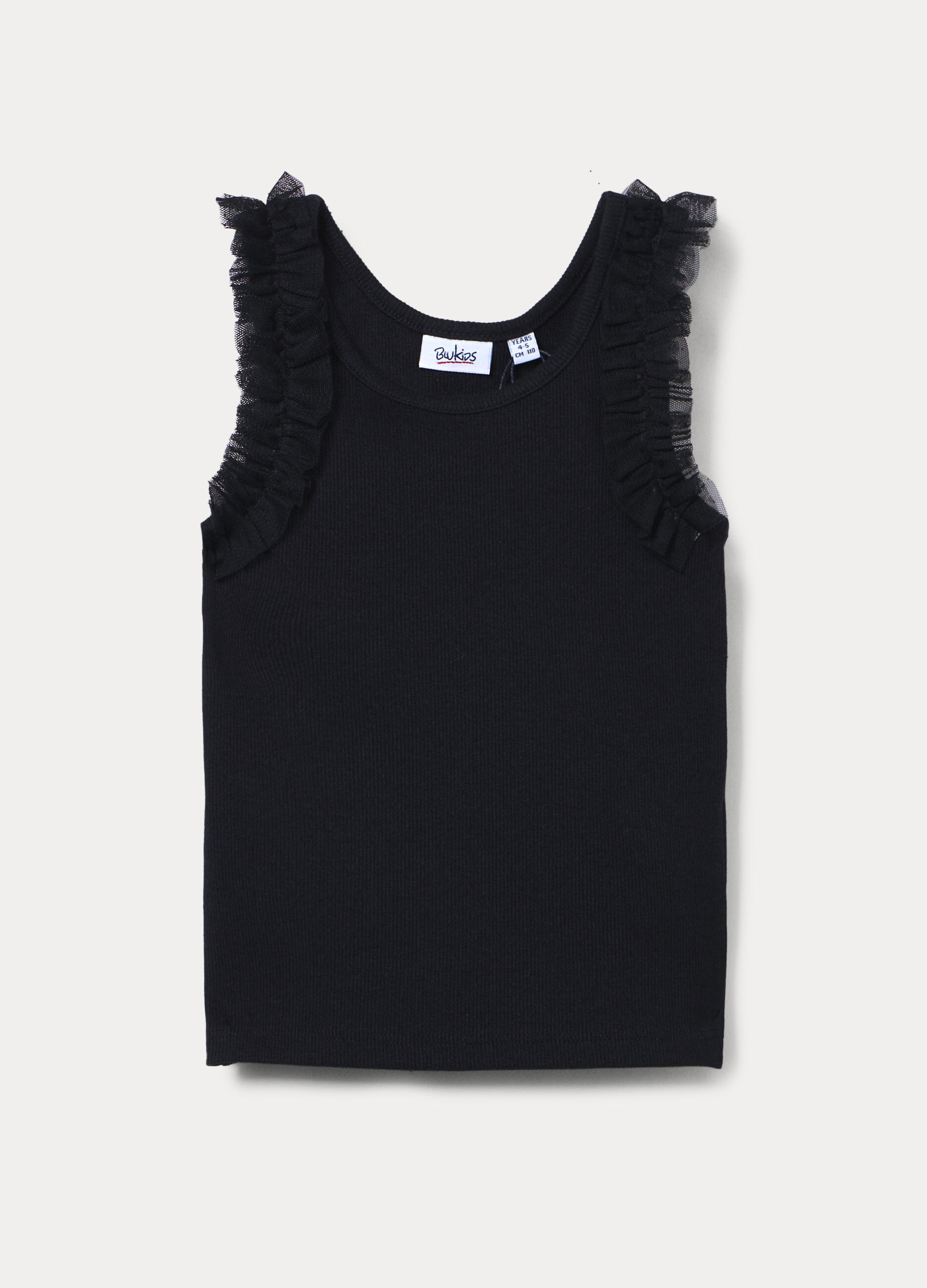 Canotta in costina di cotone stretch bambina_0