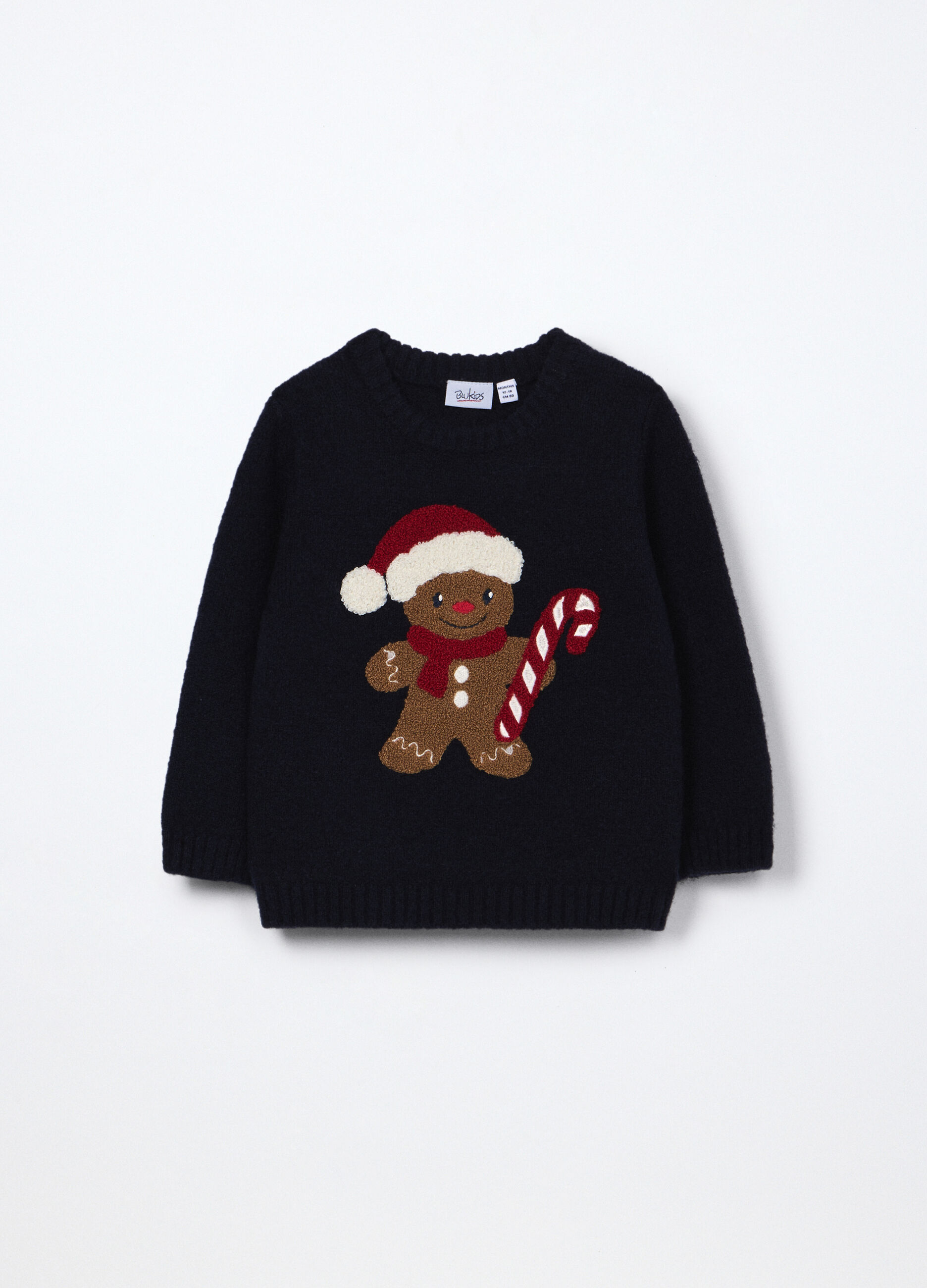 Tricot con ricamo in punto spugna neonato_0