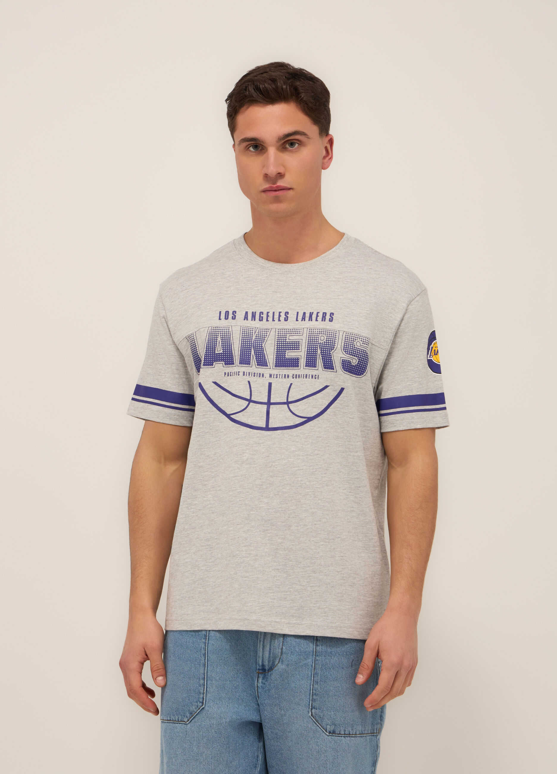 T-shirt basketball in jersey misto cotone uomo_0