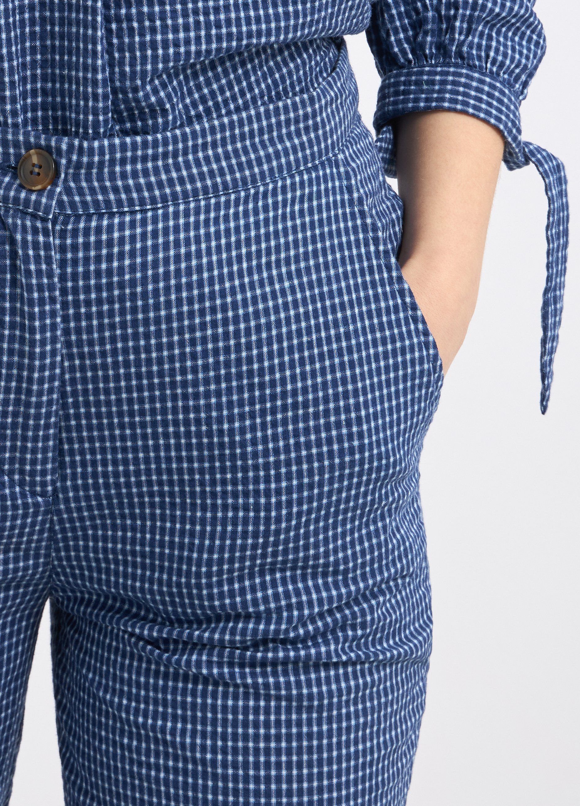 Pantaloni in puro cotone seersucker donna_2