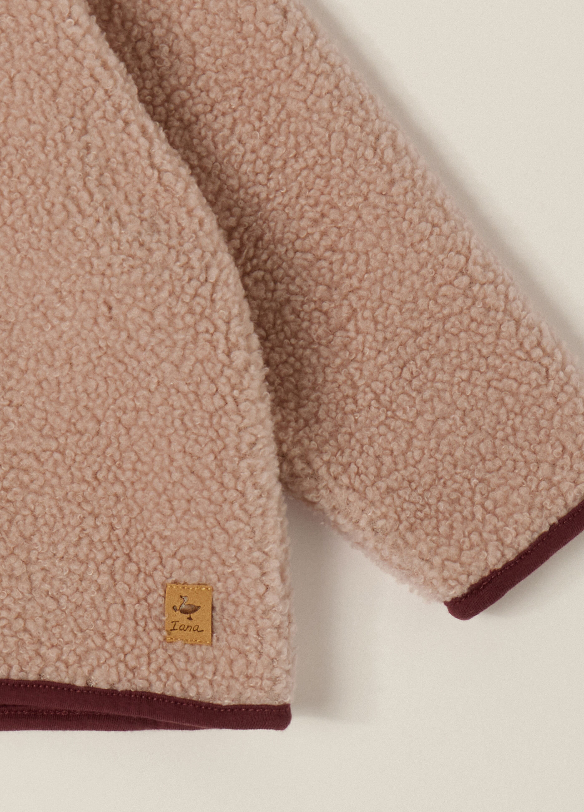 Giacca beige in sherpa con cappuccio_2
