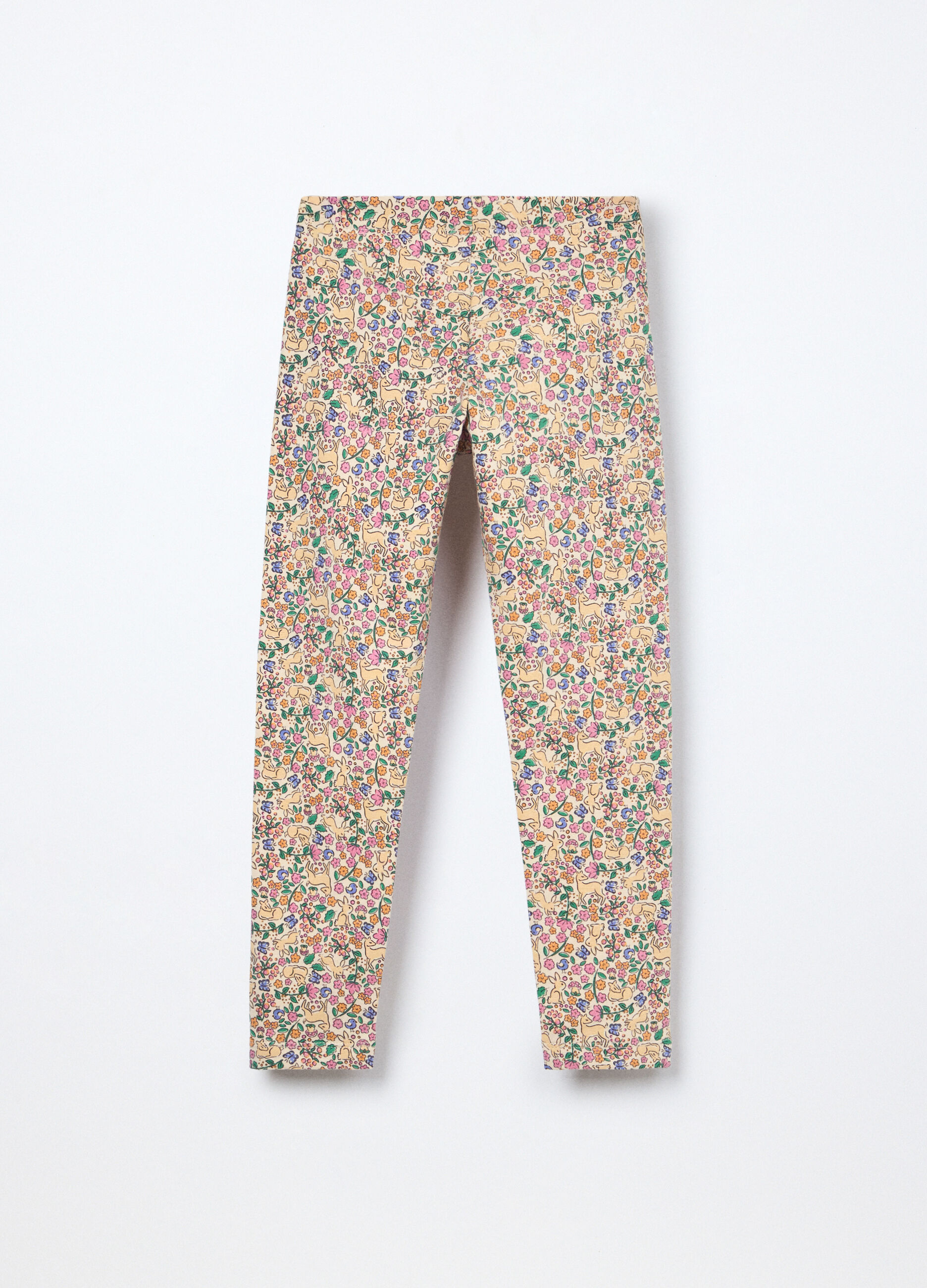Leggings in french terry di cotone stretch bambina_1