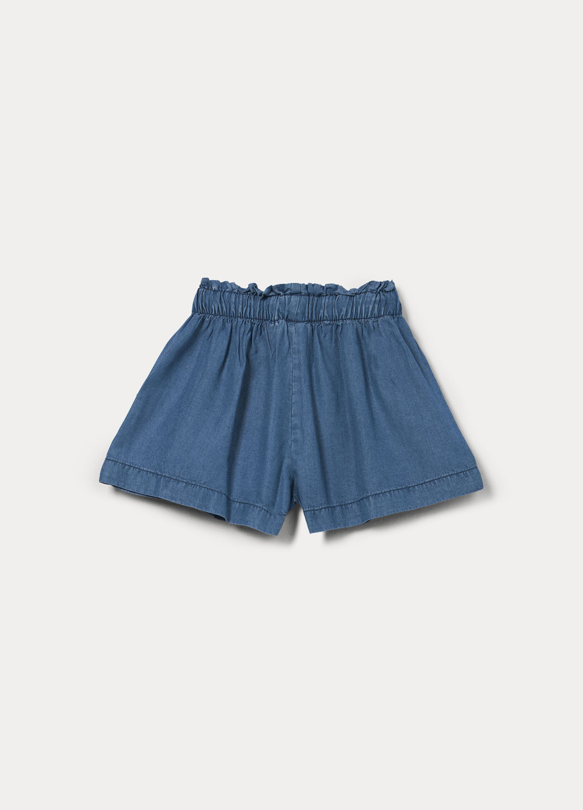 Shorts in chambray bambina_1