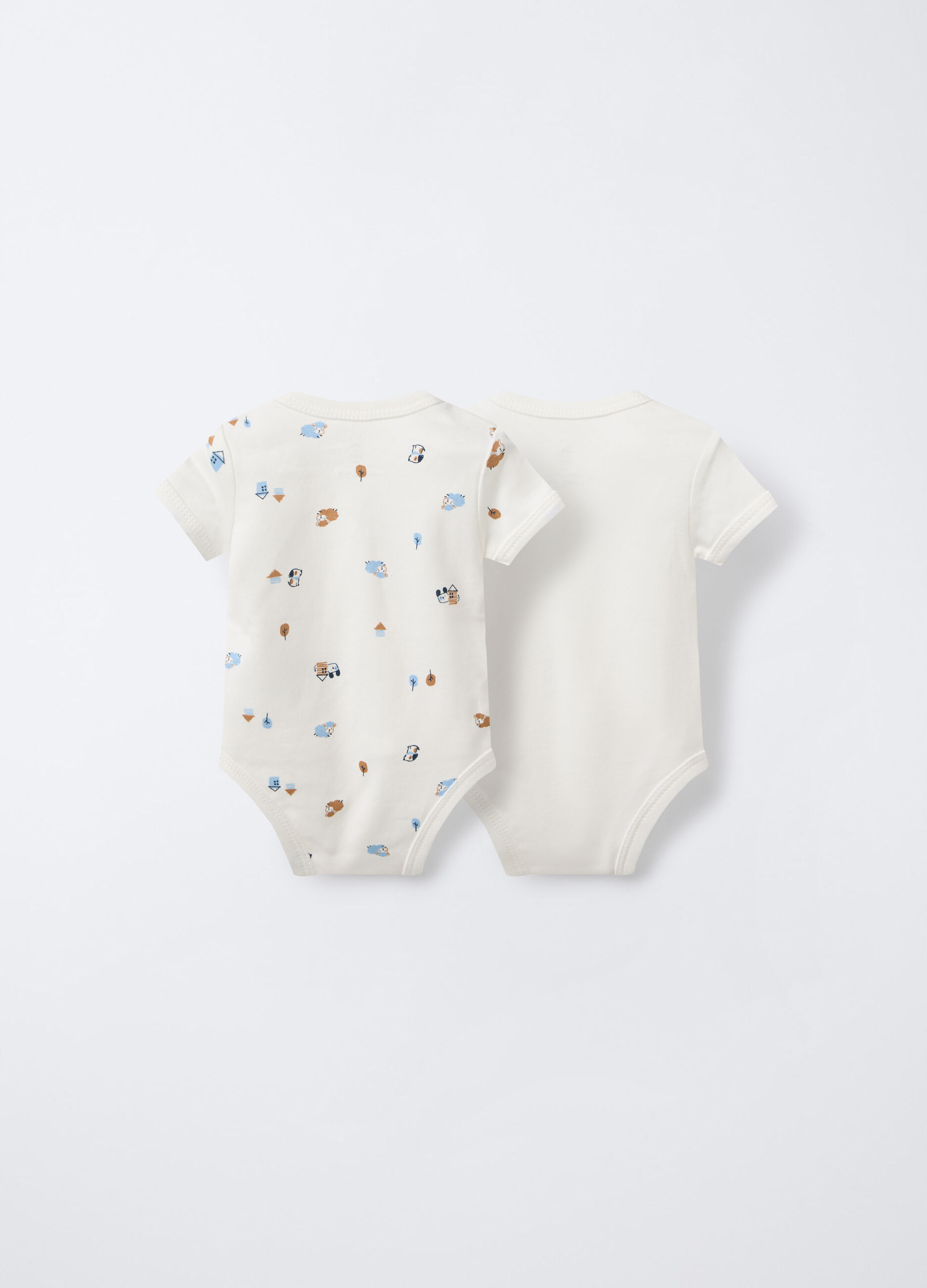 Pack 2 body incrociati in interlock di puro cotone neonato