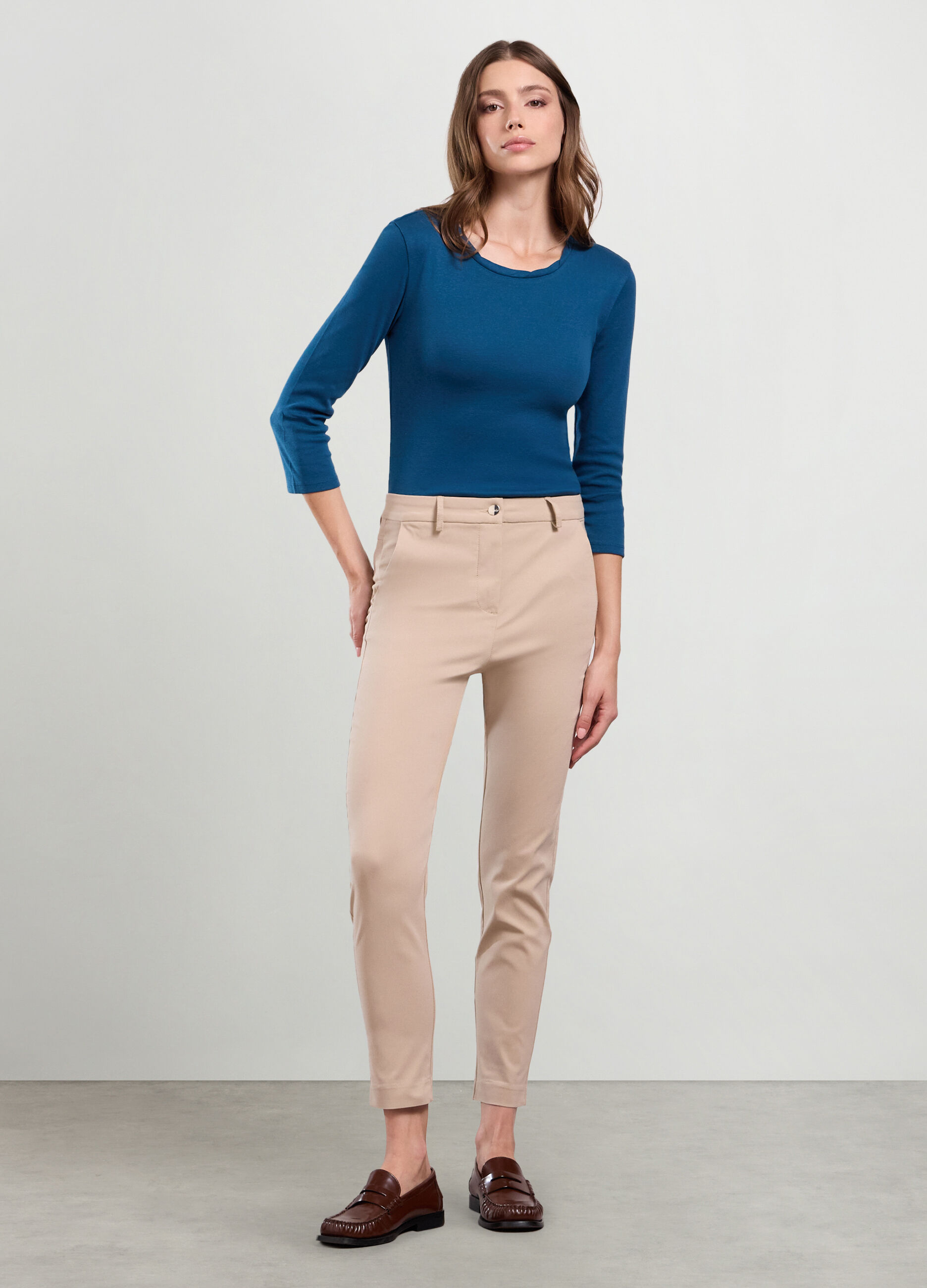 Pantaloni misto viscosa donna_0