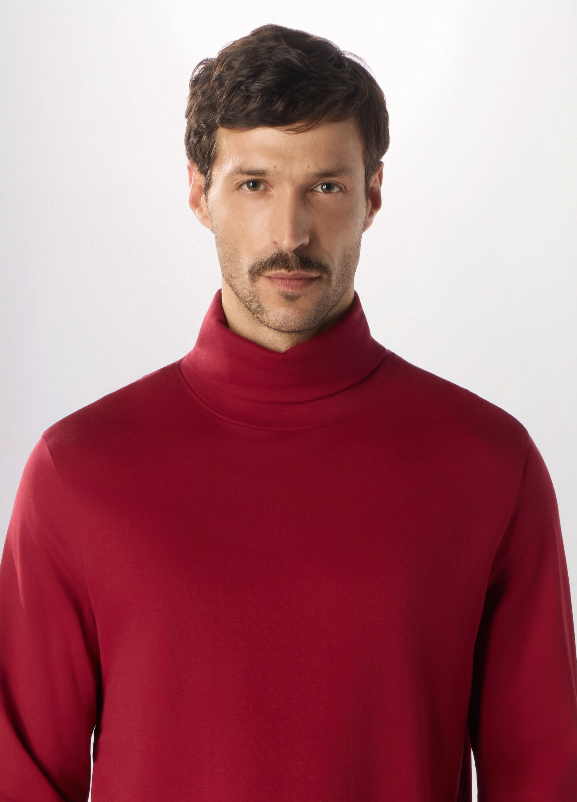 Maglia a collo alto in puro cotone uomo_2