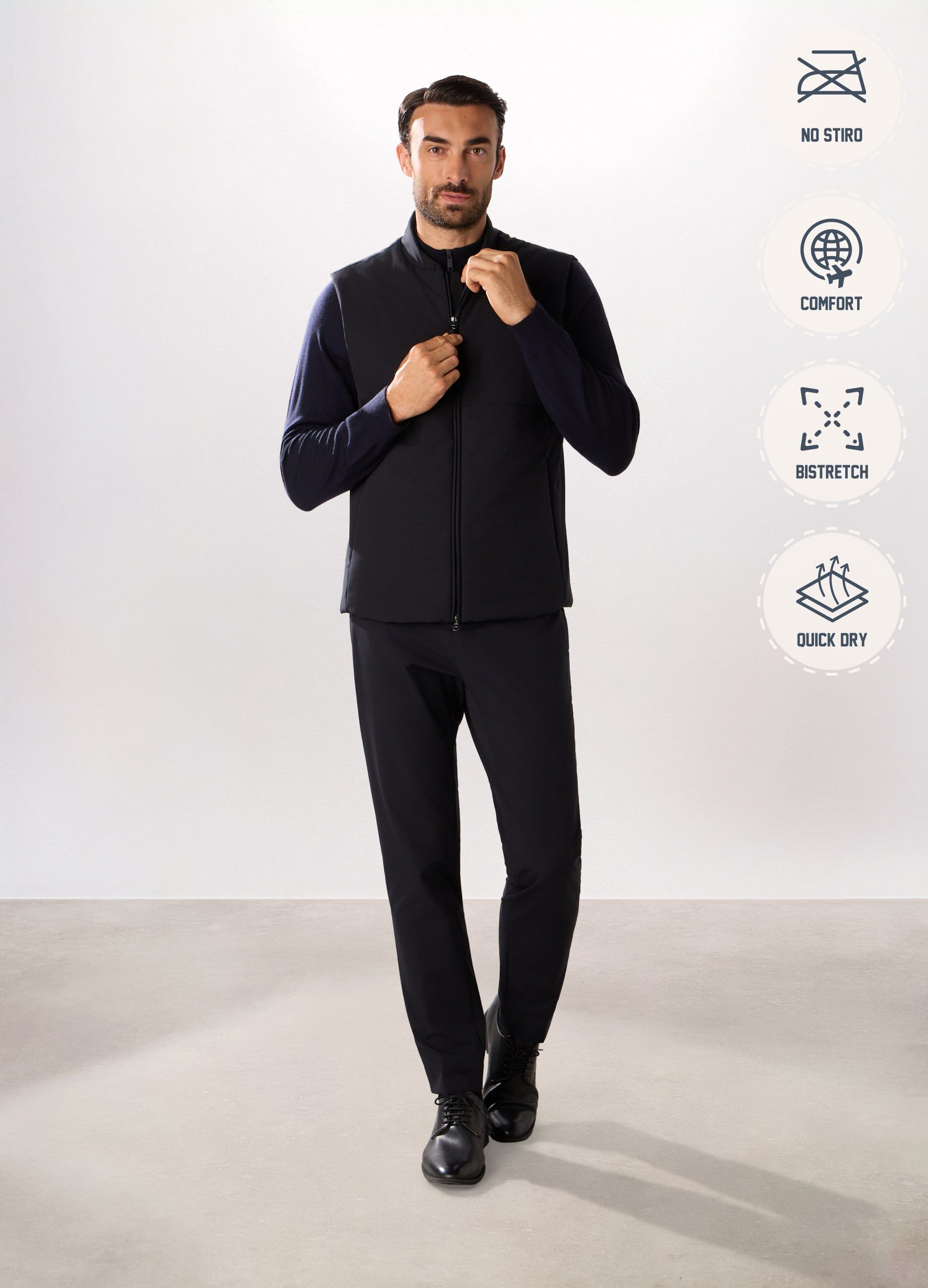 Gilet imbottito con zip uomo_0