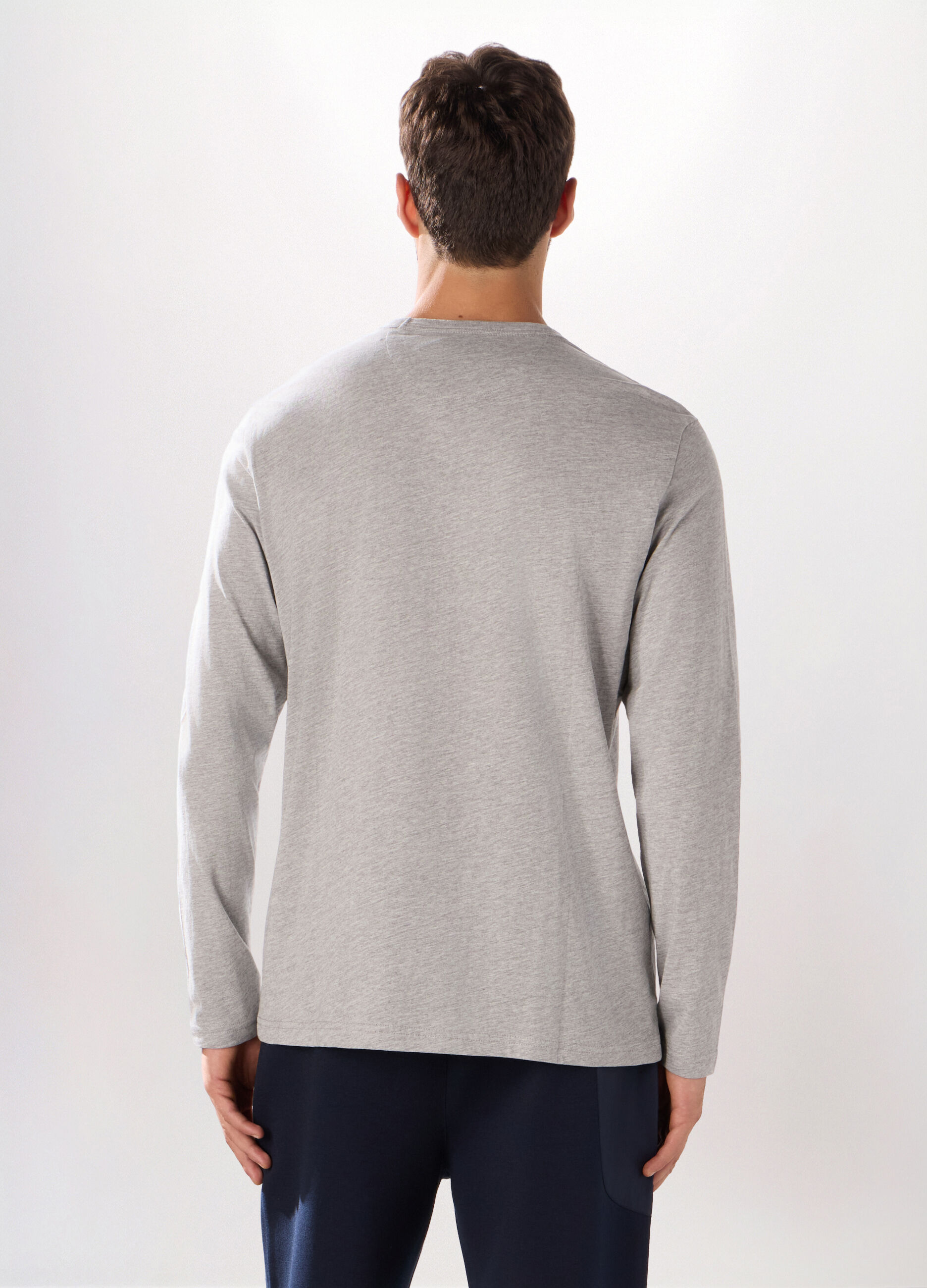 T-shirt maniche lunghe in cotone uomo_1