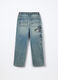Pantaloni cargo in denim misto cotone ragazzo_1