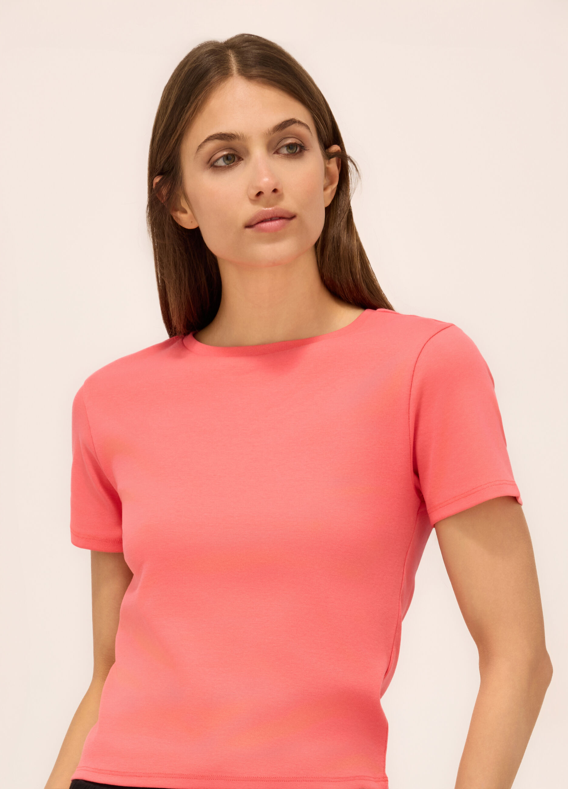 T-shirt in cotone stretch donna_2