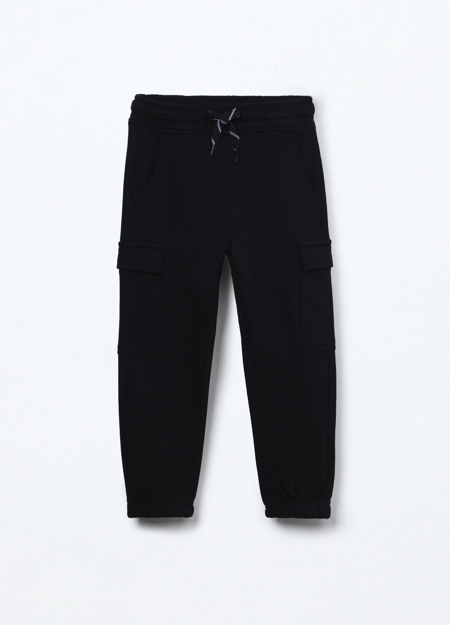 Pantaloni cargo in french terry di puro cotone bambino_0