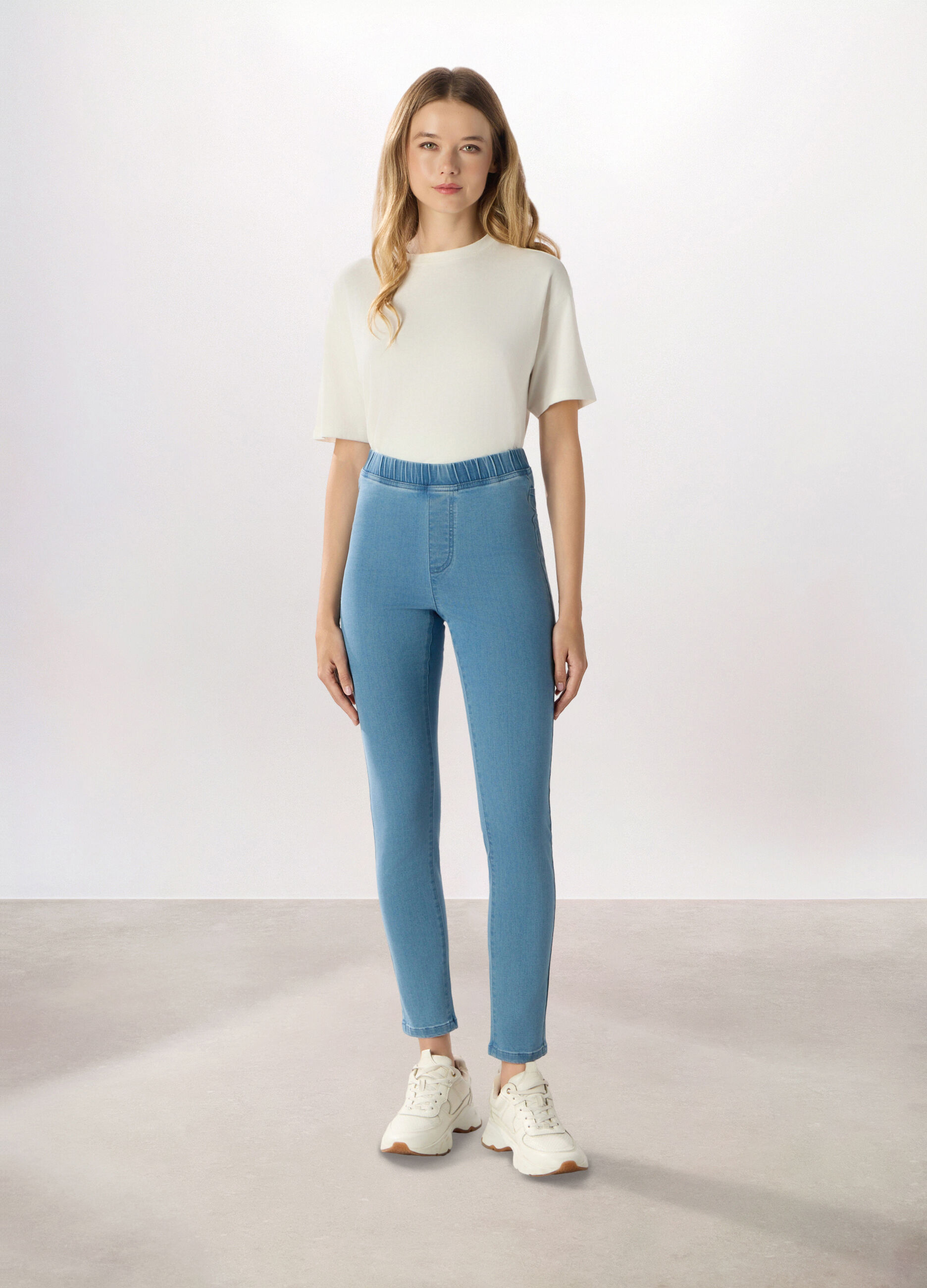Jeggings in denim misto cotone stretch donna_0
