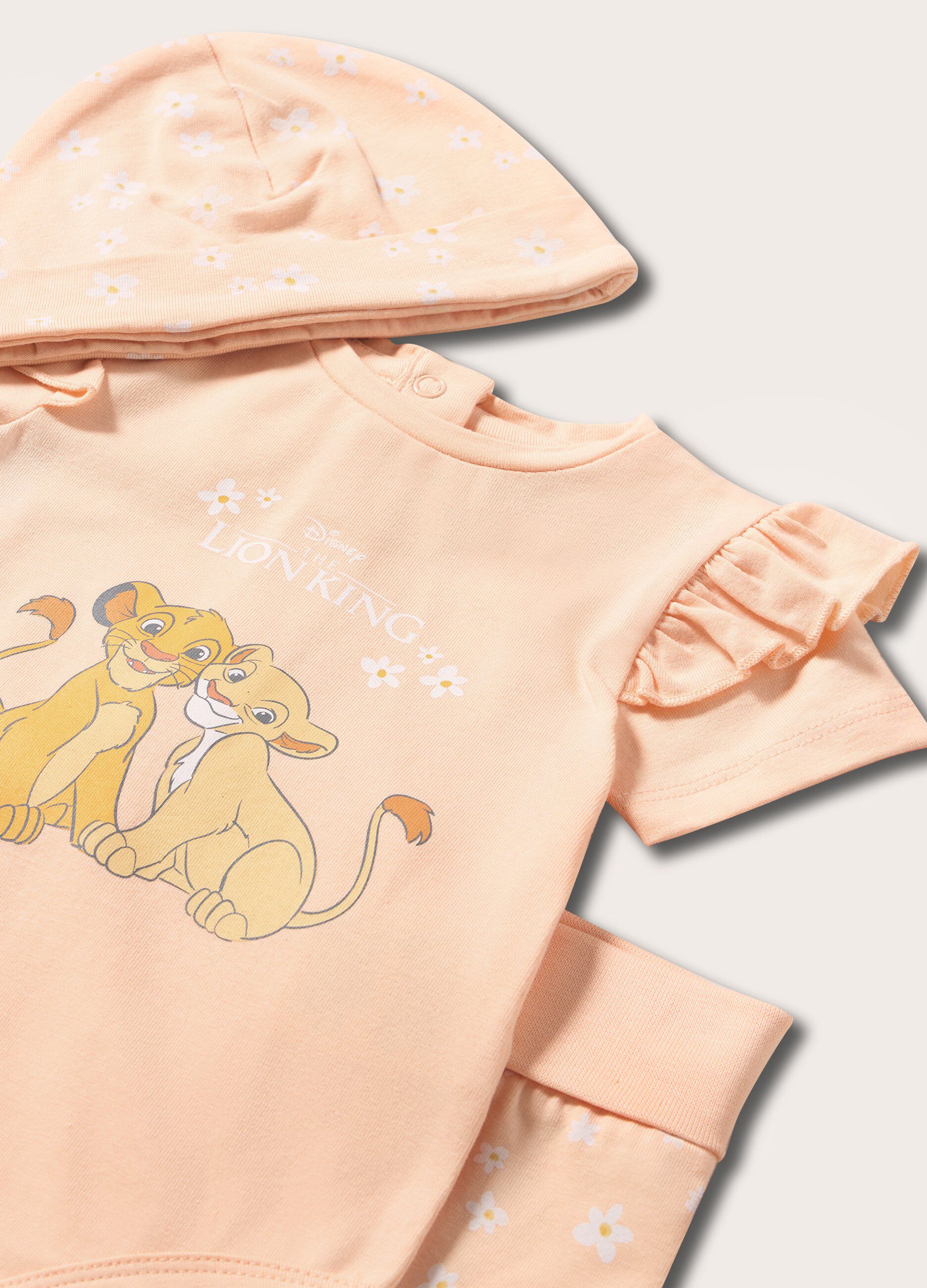 Set Re Leone con rouches e stampa neonata_1