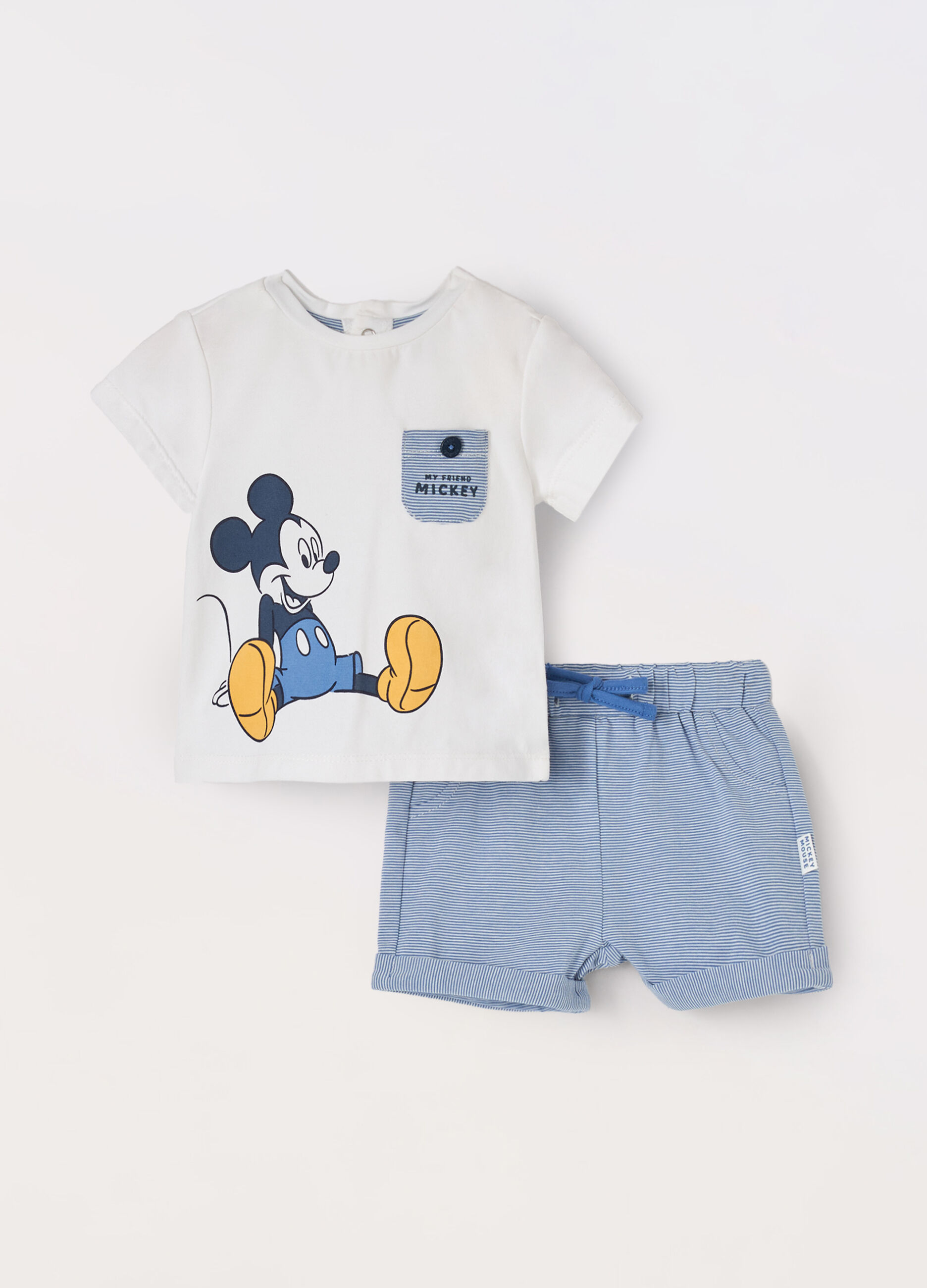 Set t-shirt + shorts in cotone stretch neonato_0