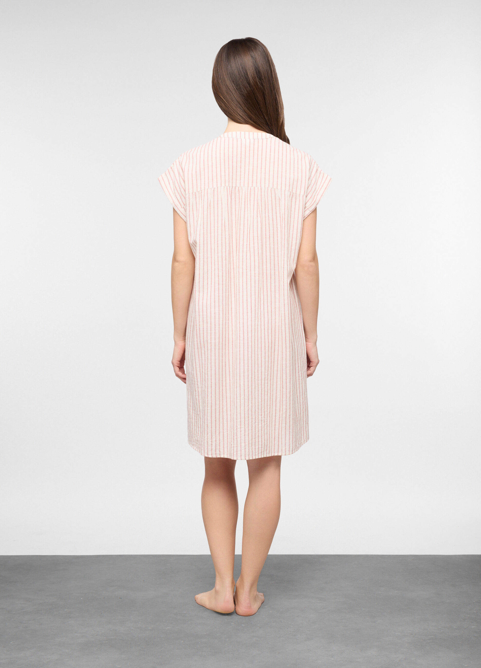 Camicia da notte in popeline misto lino donna_1