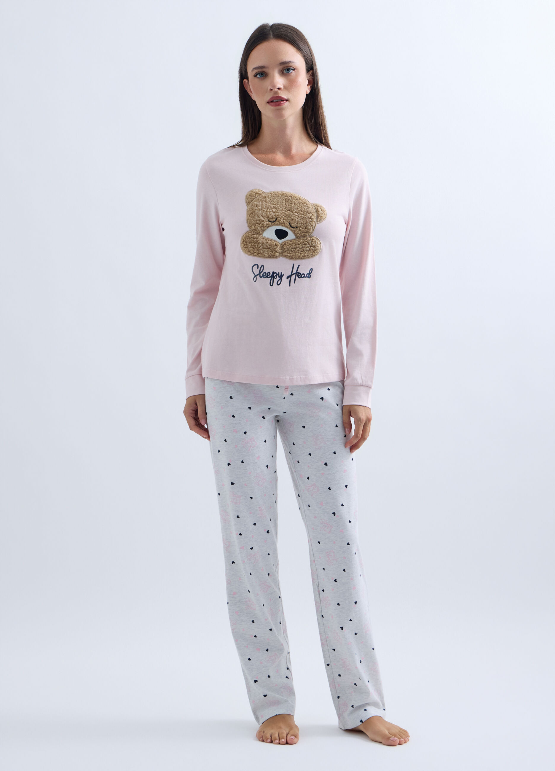 Set pigiama in jersey di puro cotone donna_0
