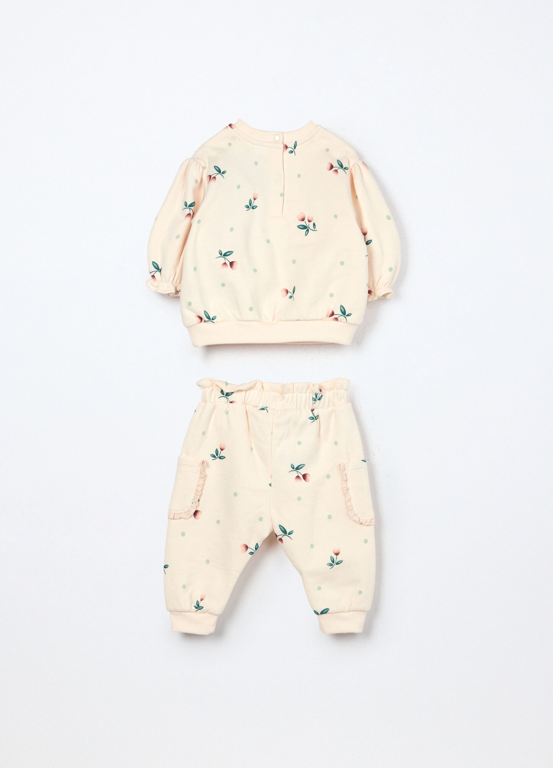 Jogging set in puro cotone fleece neonata_1