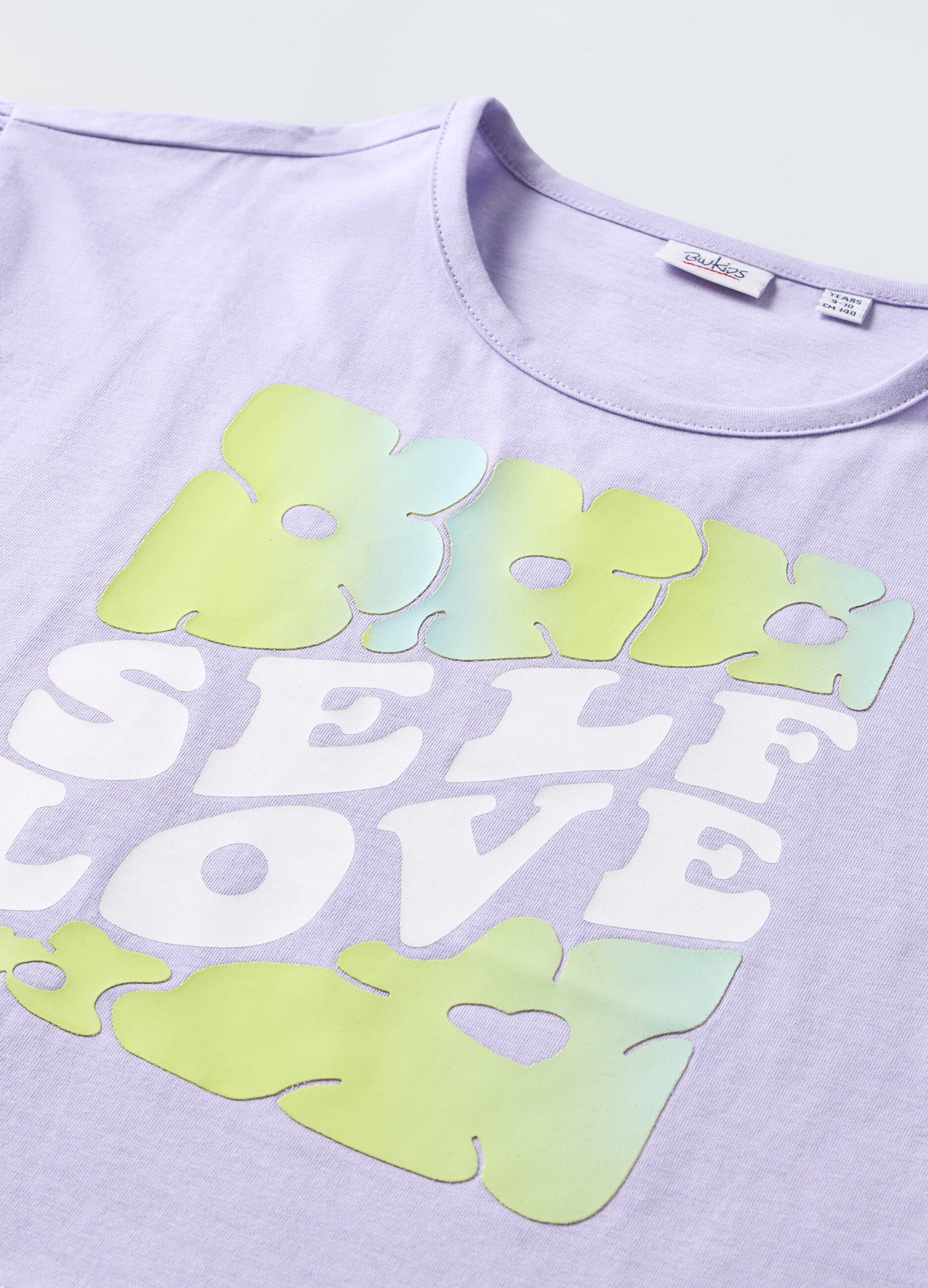 T-shirt in puro cotone con rouches ragazza_1
