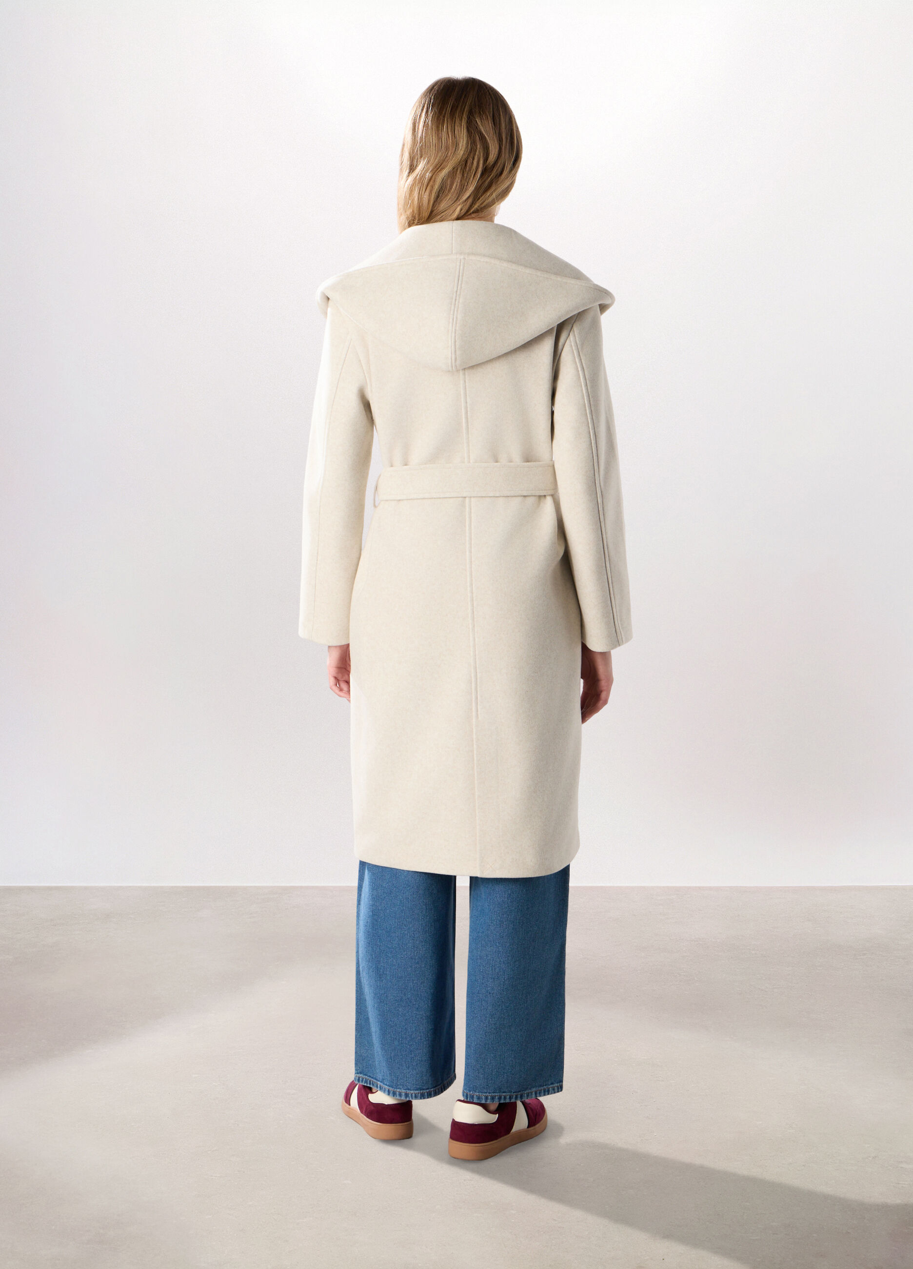 Cappotto lungo con cappuccio donna_1