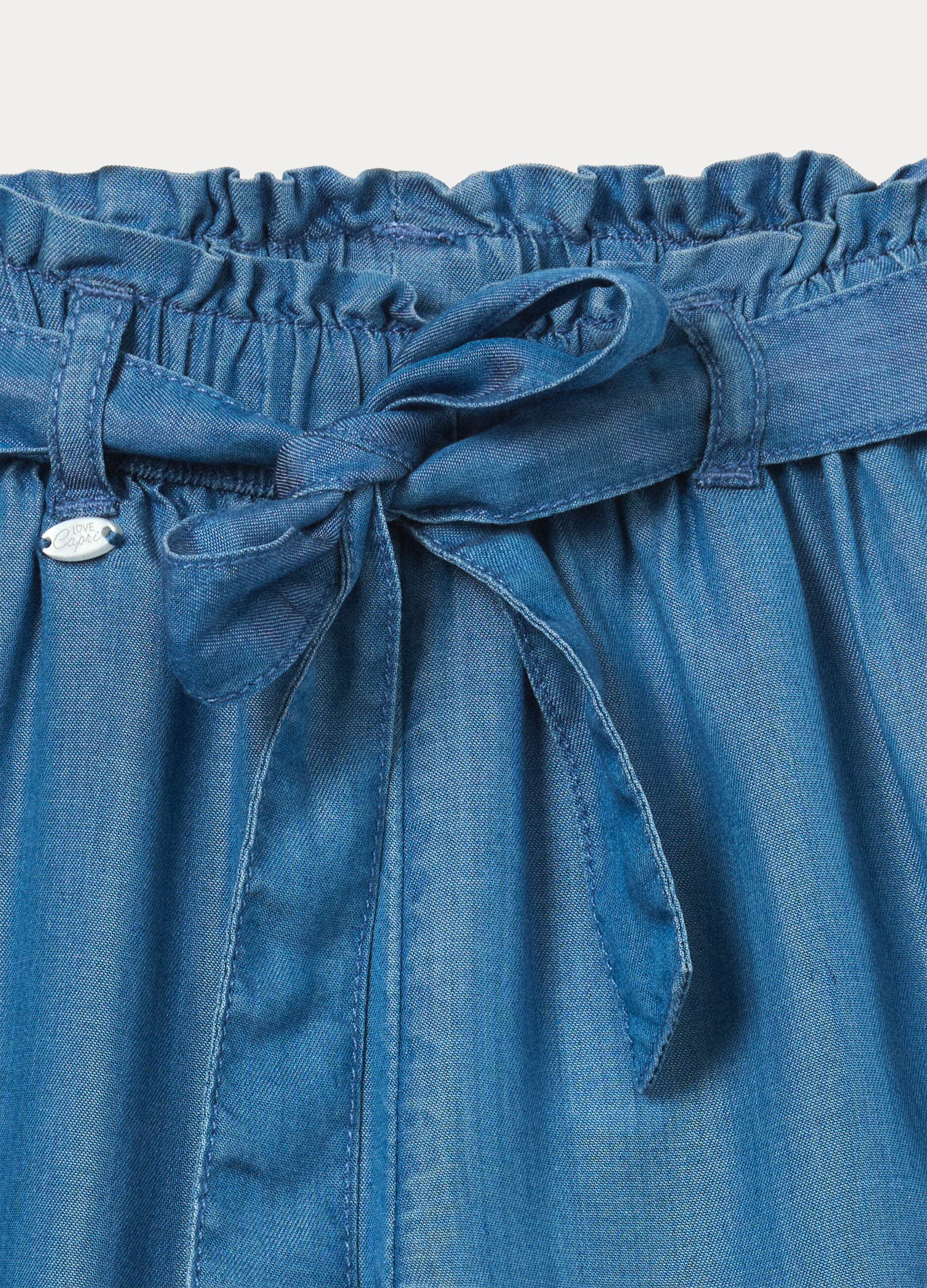 Pantaloni straight fit in pura lyocell bambina_2