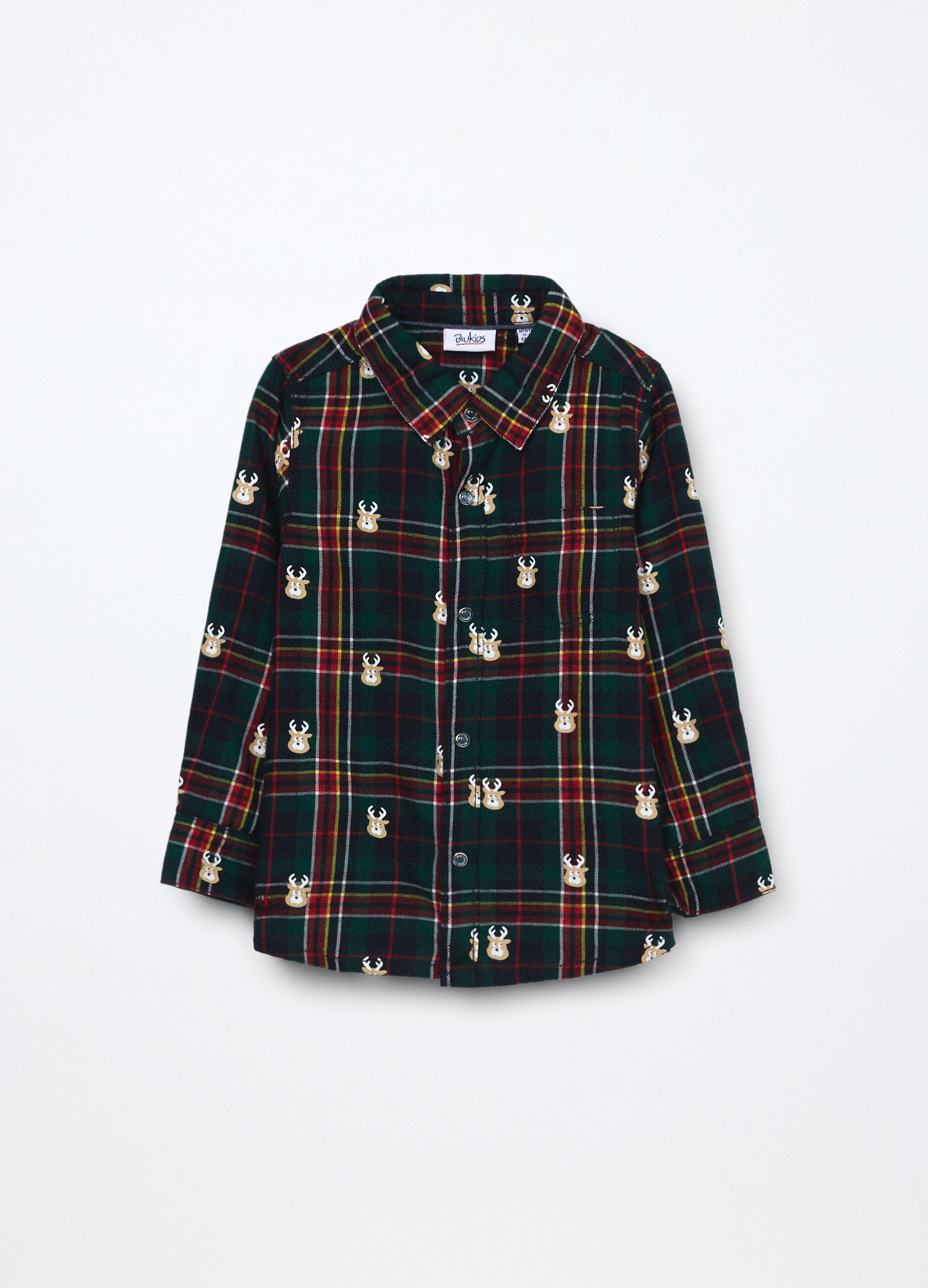 Camicia a quadri in puro cotone neonato_0