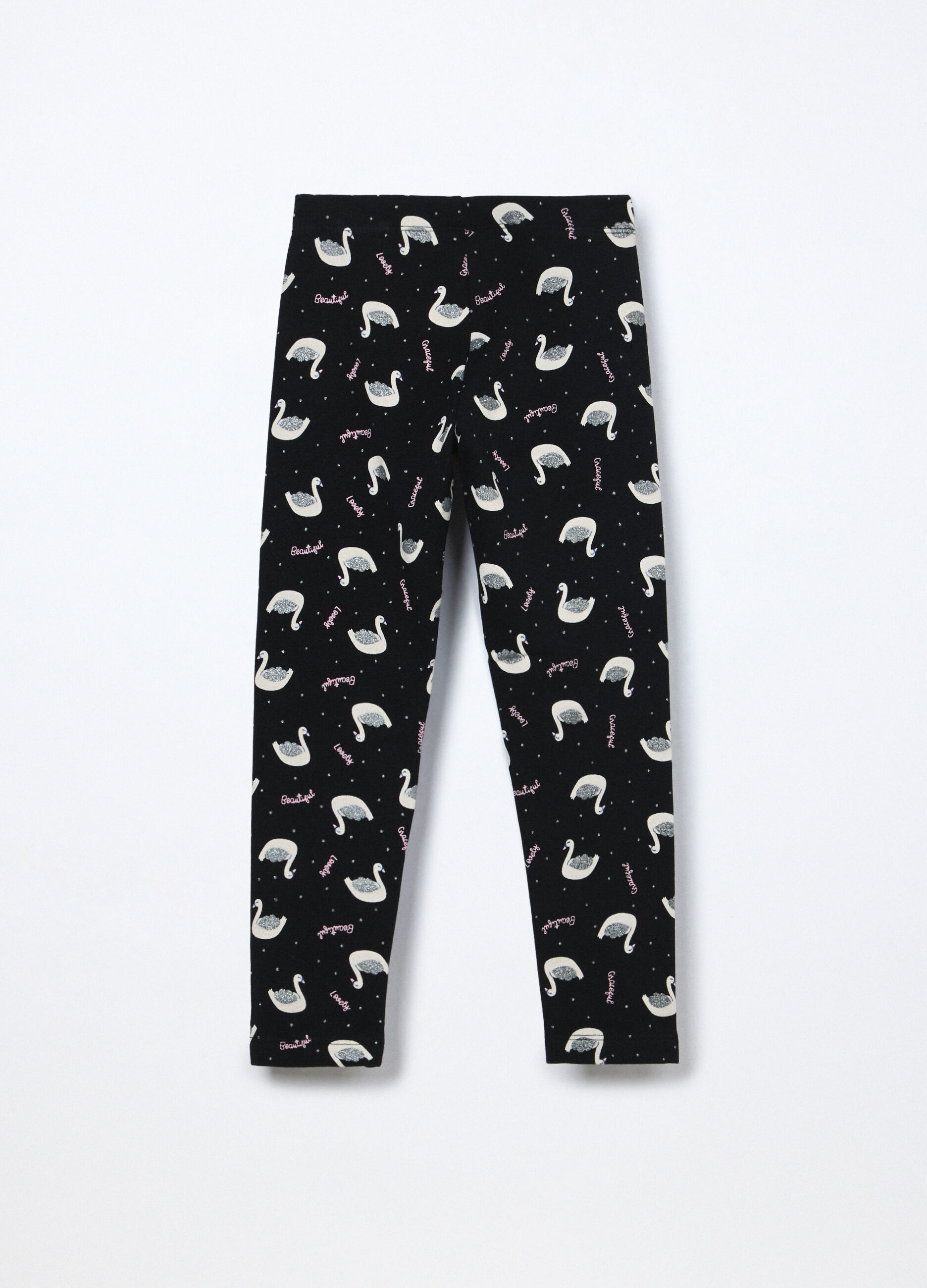 Leggings in french terry di cotone stretch bambina_1