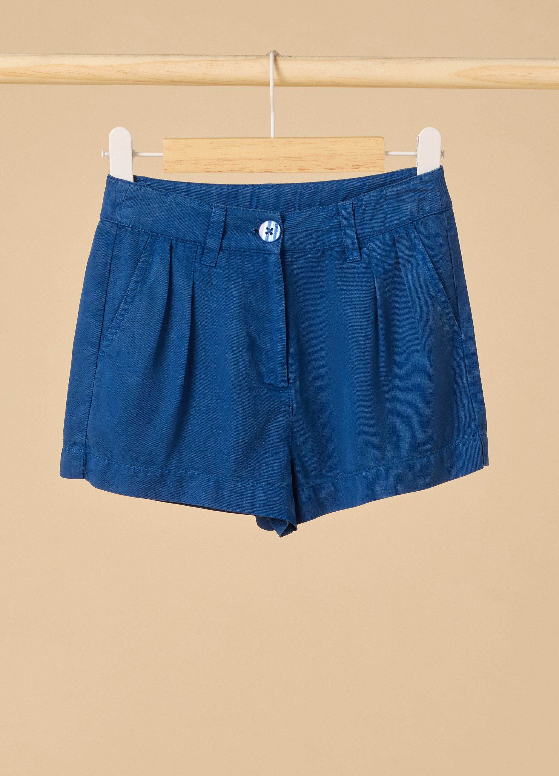 Shorts IANA in denim di puro cotone bambina_0